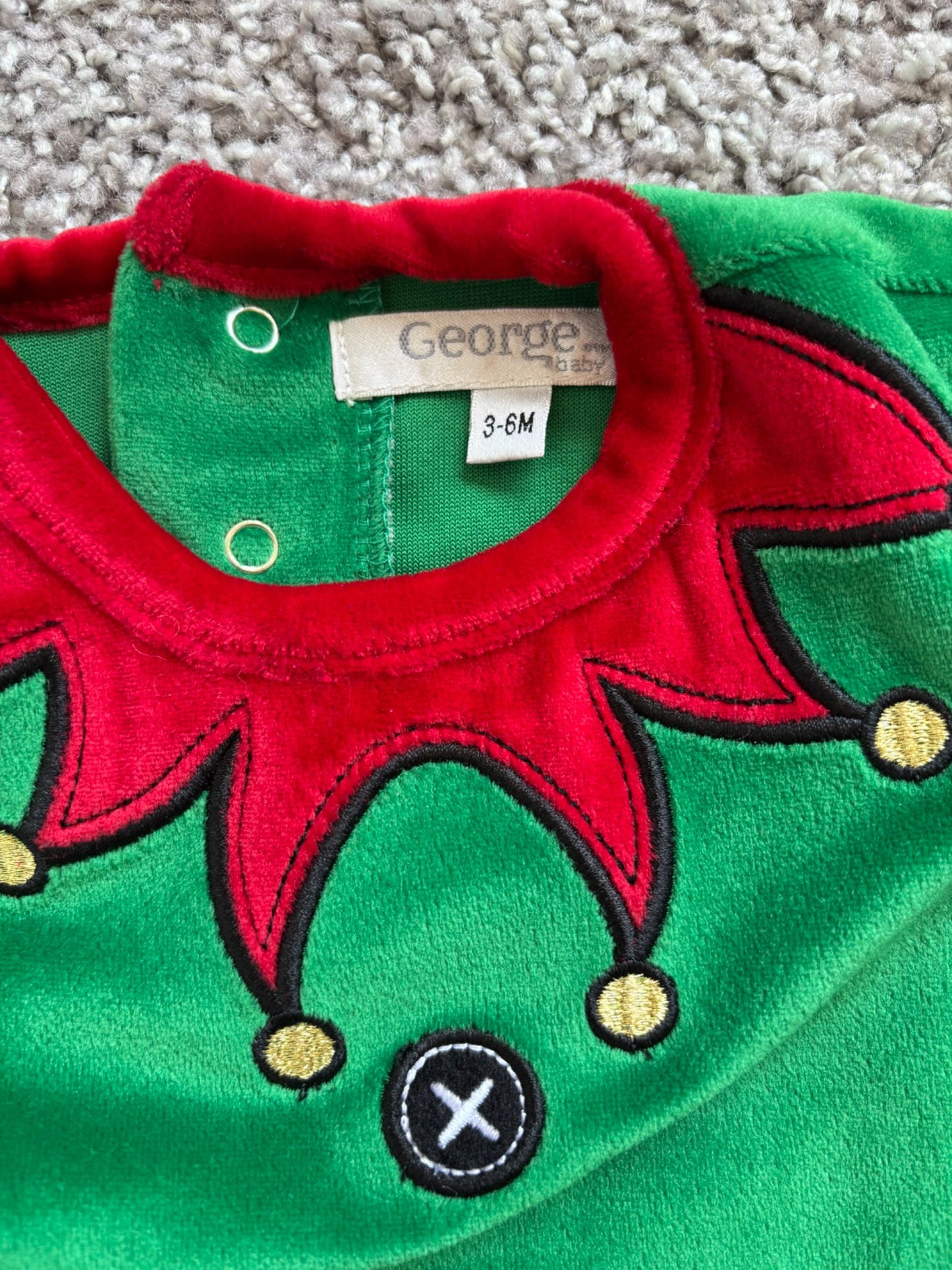 Christmas Elf Outfit, Kids 6 Month (3-6M)