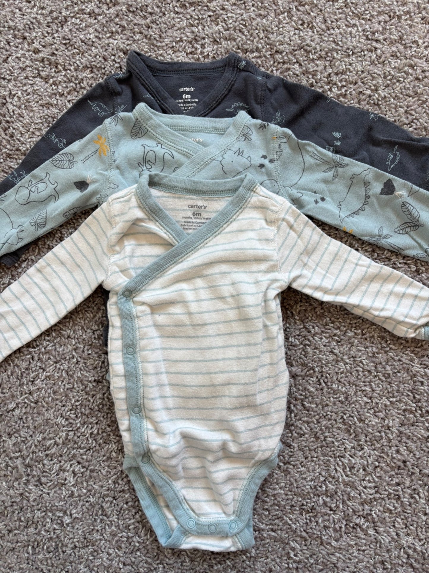 Blue Dinosaur Print Kimono Shirts and Pants, Kids 6 Month (3-6M)