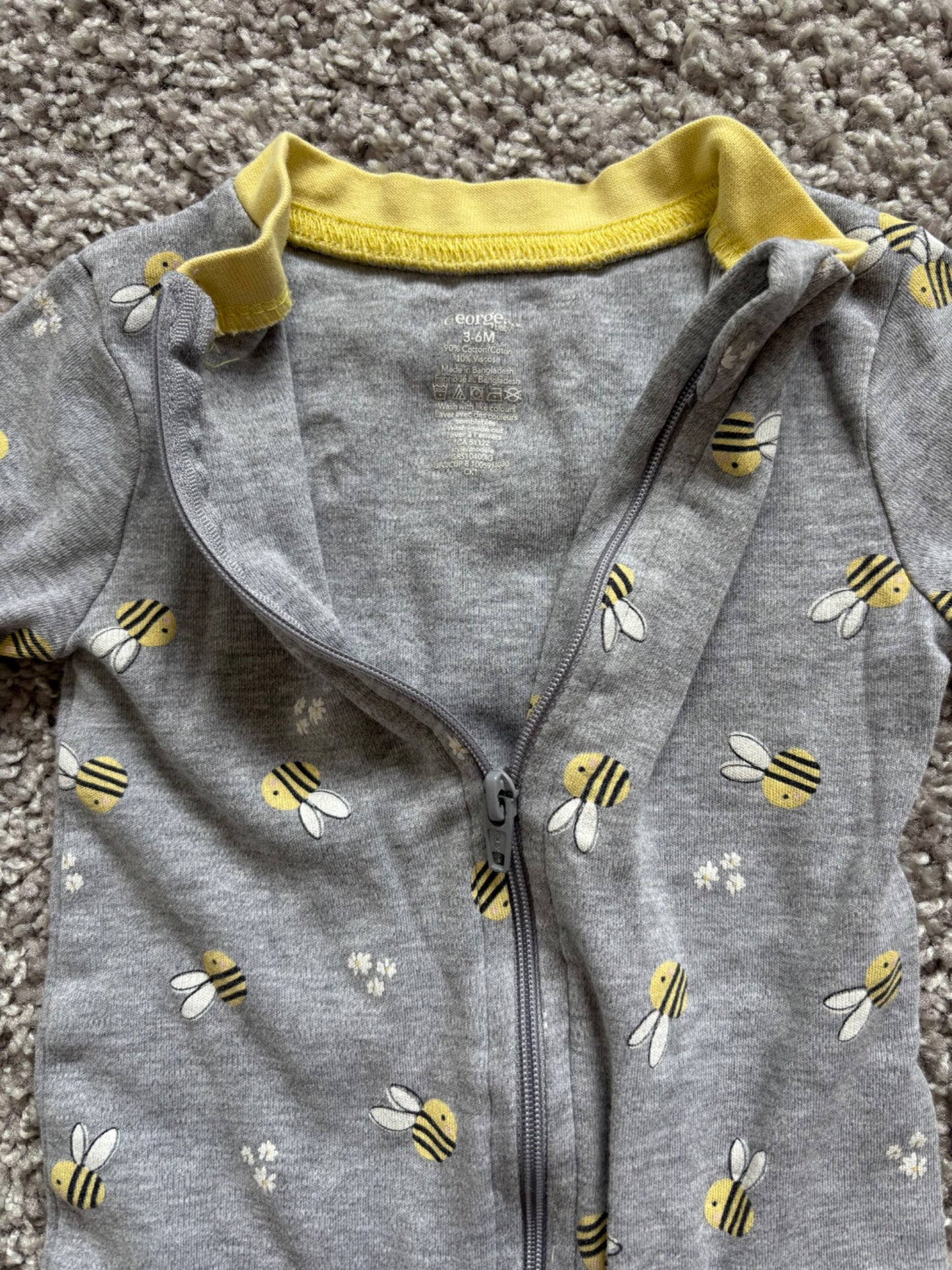 Bumblebee Footed Sleeper, Kids 6 Month (3-6M)
