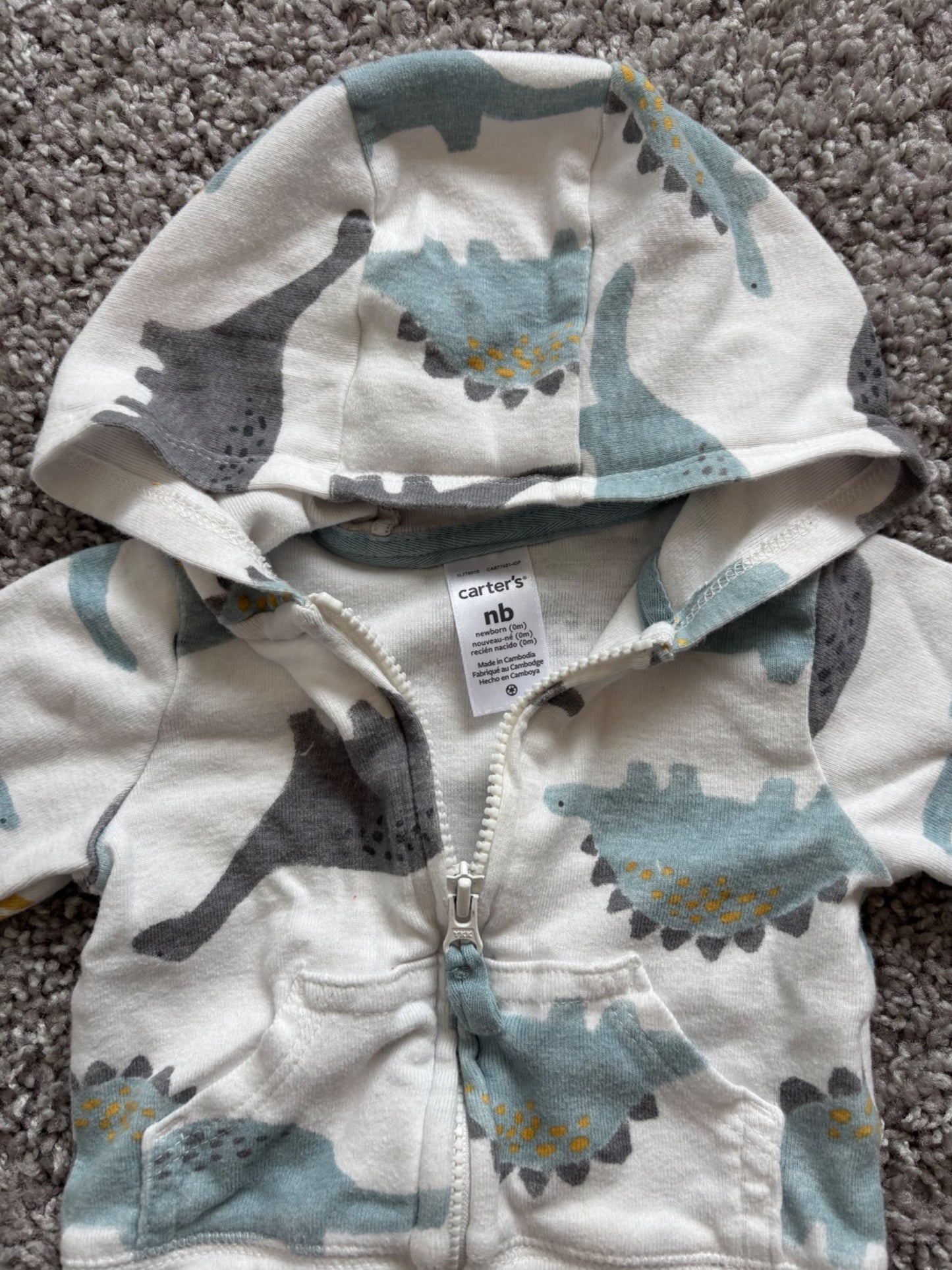 Newborn Dinosaur Zip-Up Hoodie, Kids Newborn
