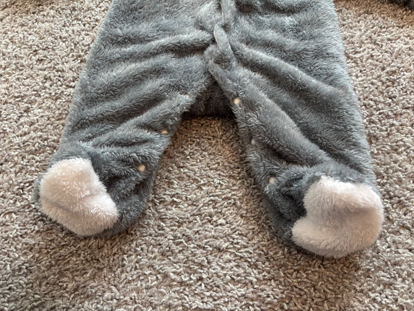 Fuzzy Grey Bunting Suit, Kids 6 Month (3-6M)