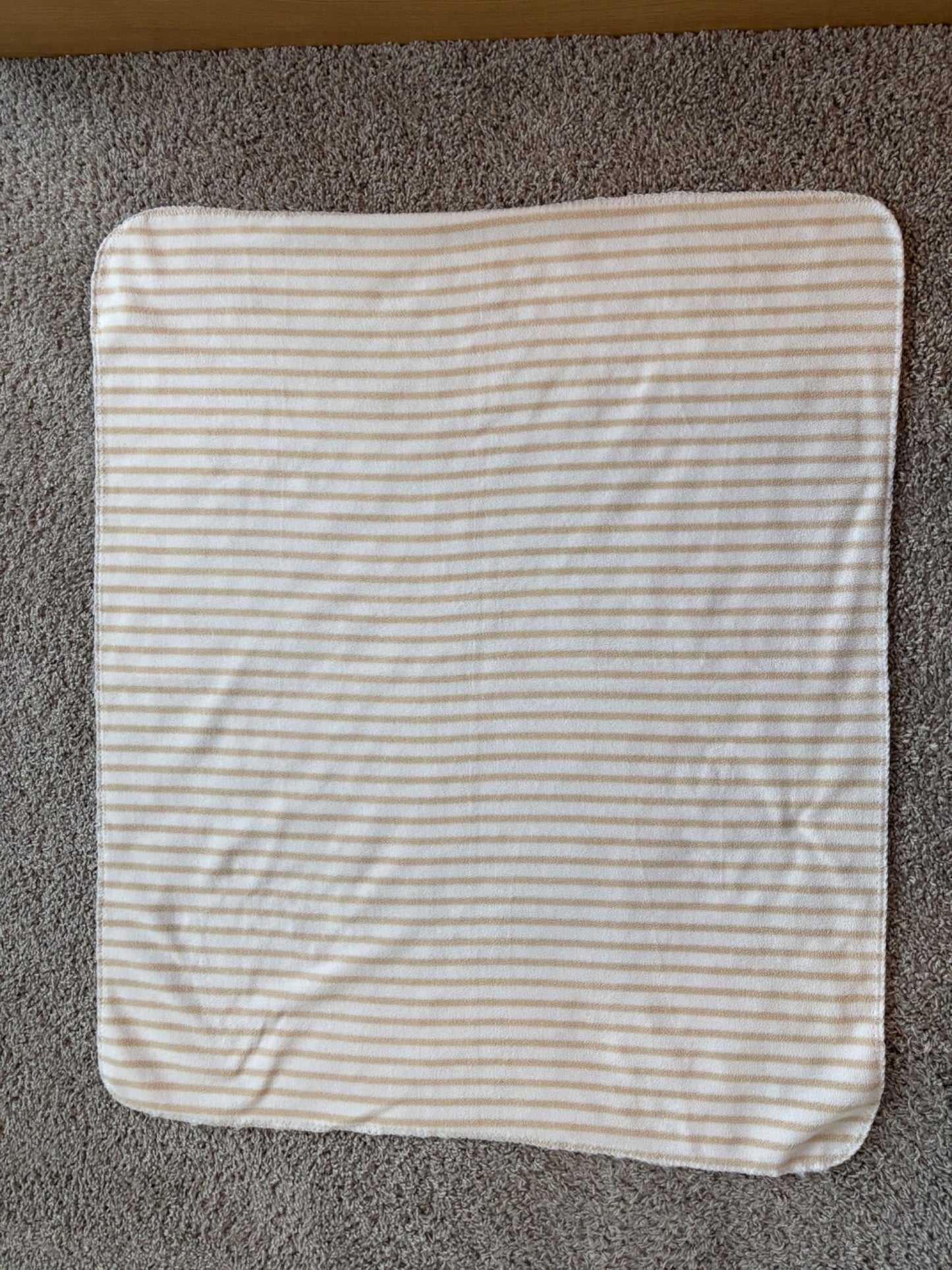 Tan and White Striped Baby Blanket