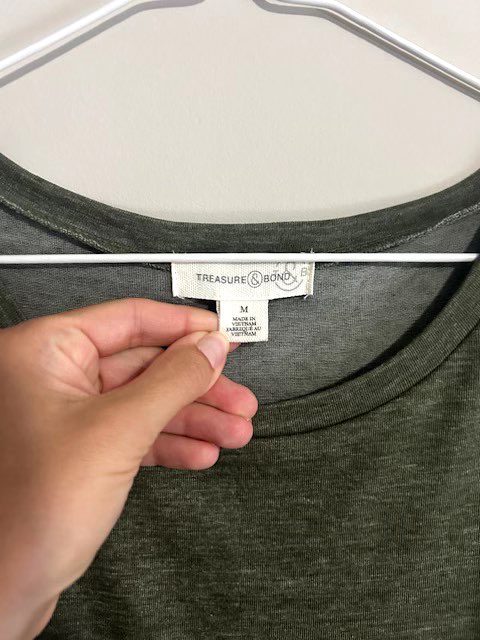 Fall Maternity Dress Small/Medium- Treasure and Bond Olive Green Ruched Side , Maternity S (4-6)