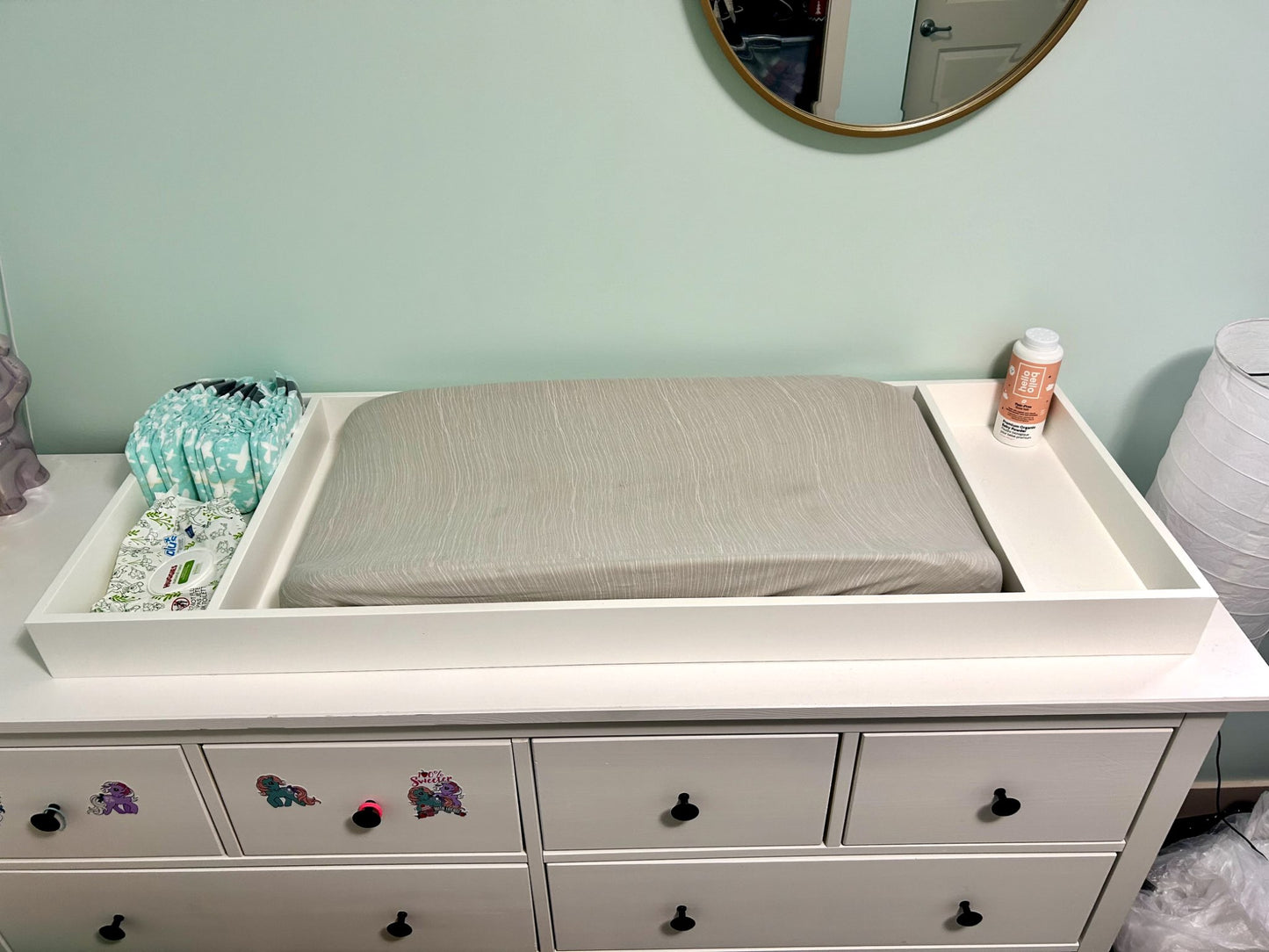 Baby changing table tray/topper