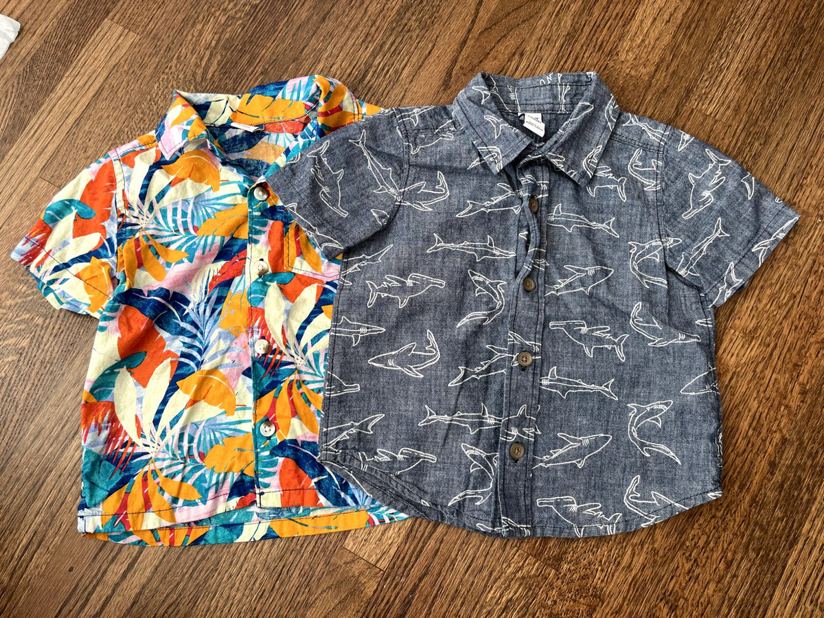 2 Old Navy Hawaiian Shirts 18-24M EUC, Kids 24 Month (18-24M)
