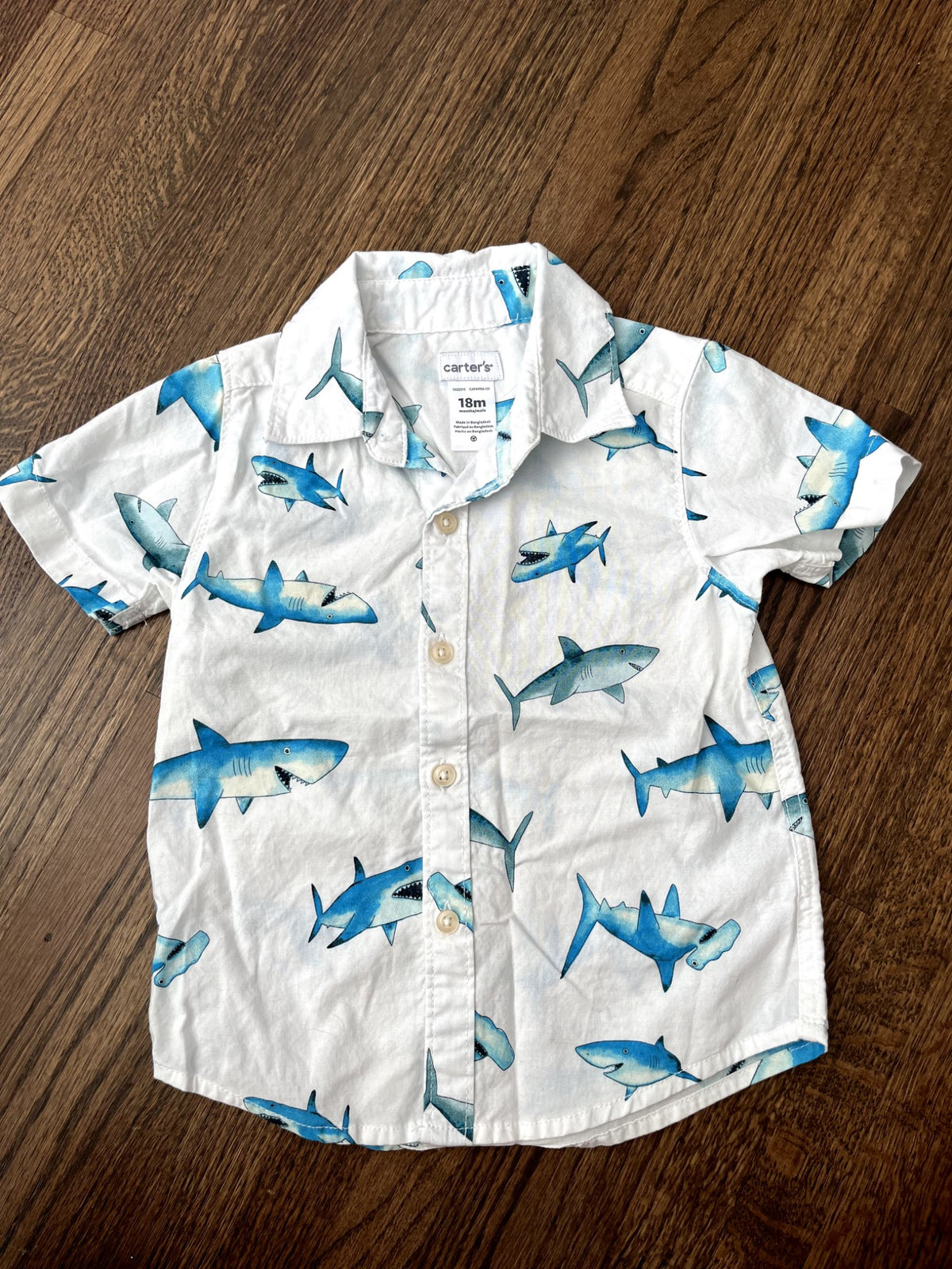 Carter's Shark Hawaiian Shirt 18M EUC, Kids 18 Month (12-18M)