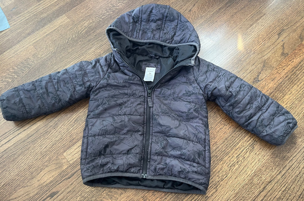 Carter's Dino Puffer Jacket VGUC 3T, Kids 3T