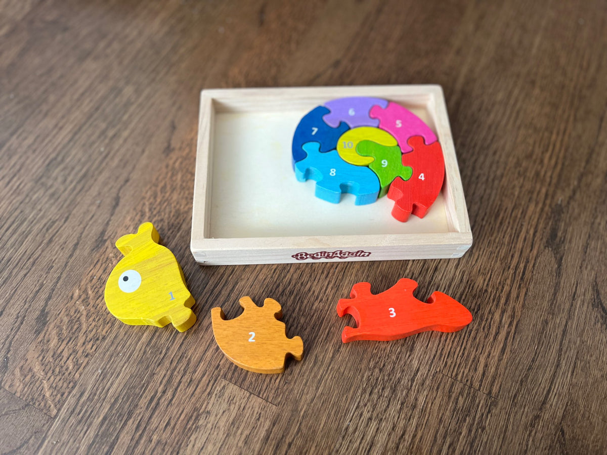 Wooden Begin Again Snail Puzzle EUC
