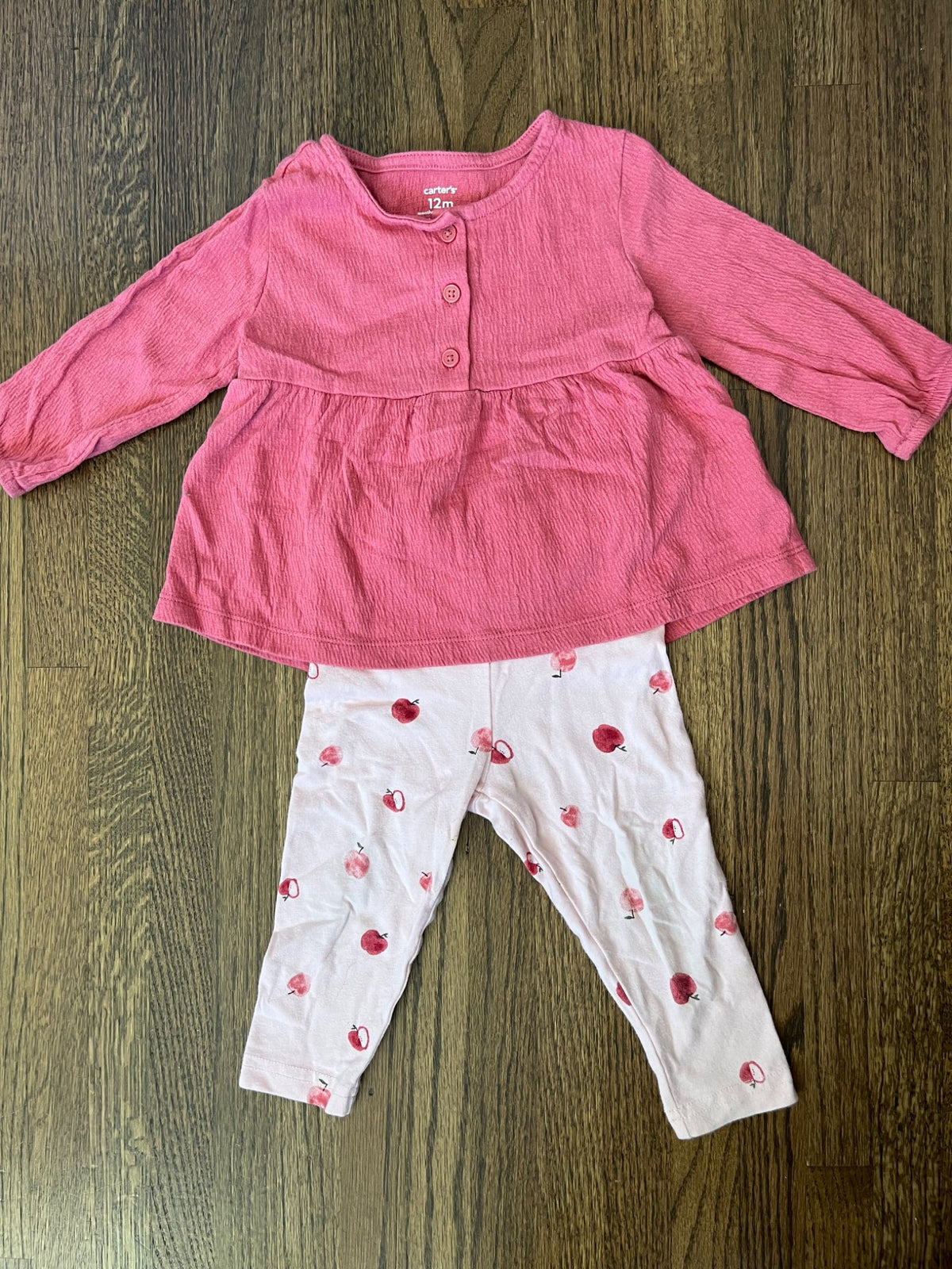 Carter’s Pink Cherry Outfit 12M VGUC, Kids 12 Month (9-12M)