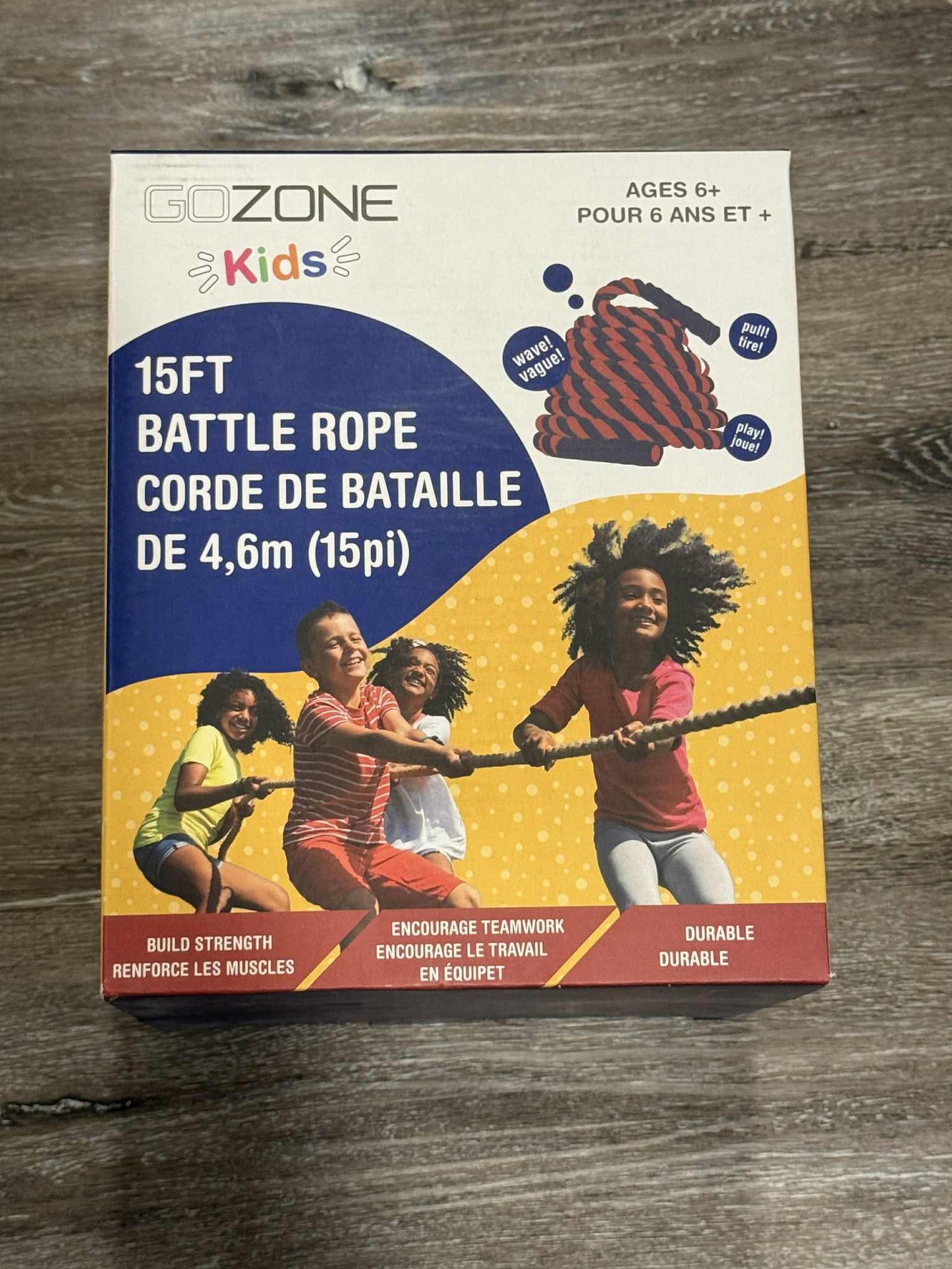 Kidzone - 15ft Tug of war battle rope toy/game. New in Box