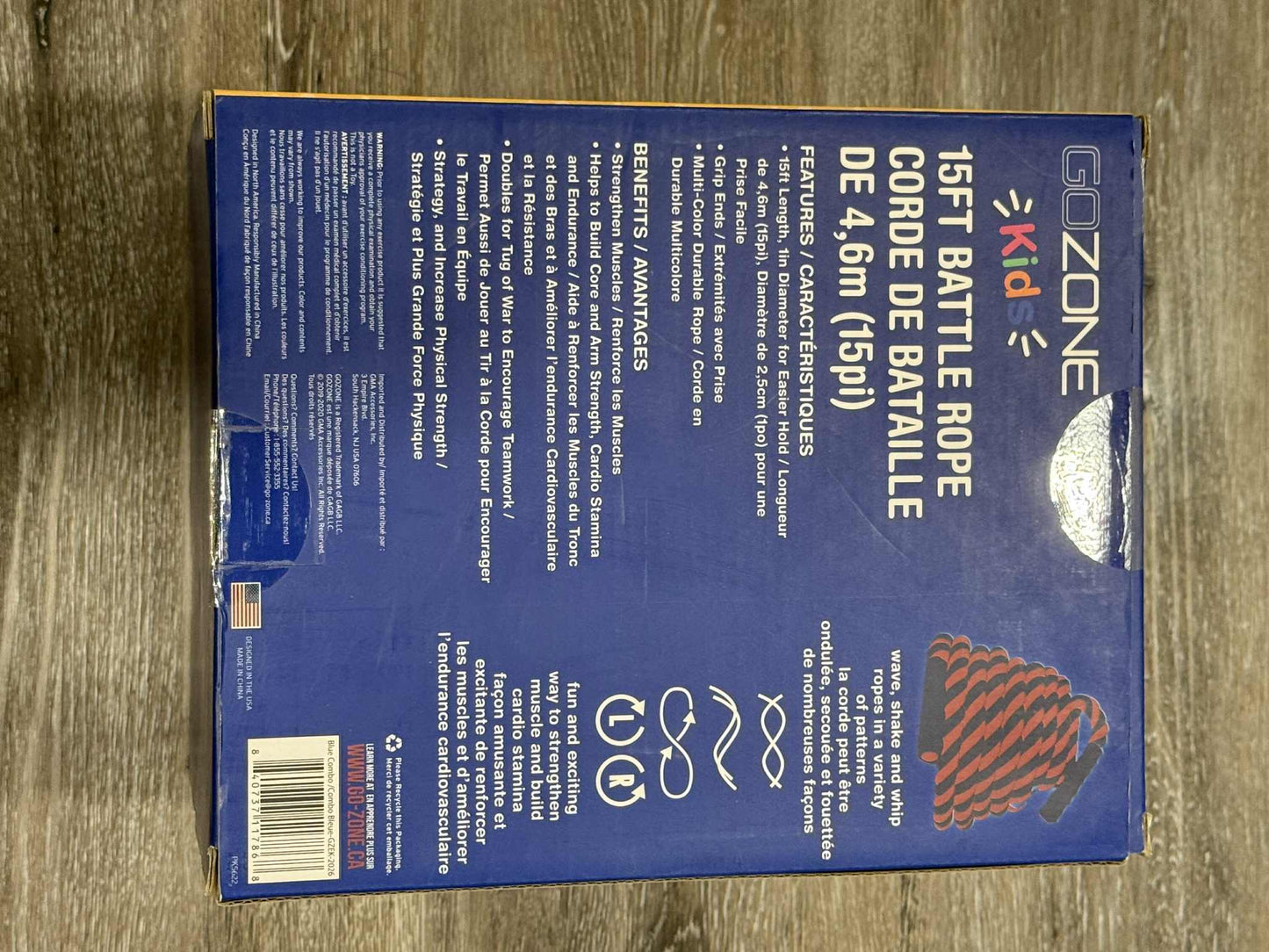 Kidzone - 15ft Tug of war battle rope toy/game. New in Box