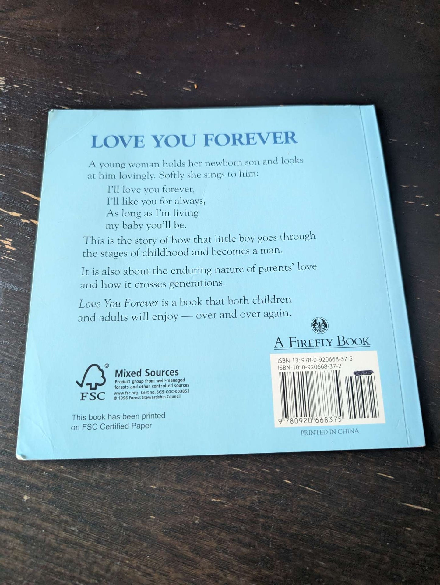 Love you forever by Robert Munsch