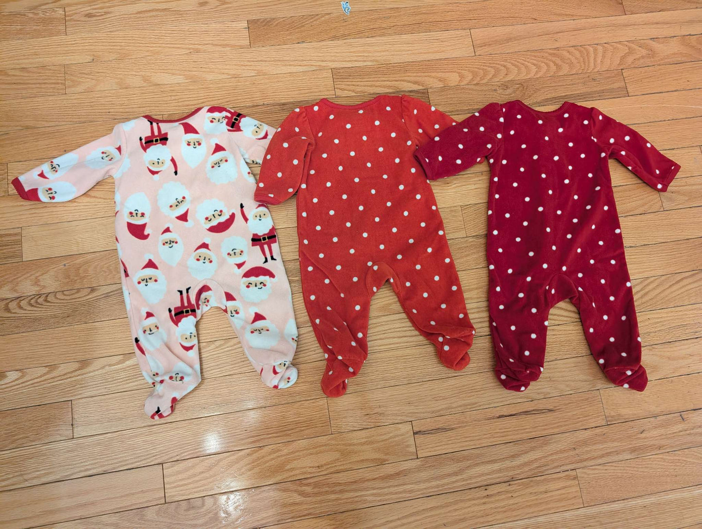 Bundle of 3 - Christmas/Winter Girls Fleece Sleepers, Kids 3 Month (0-3M)