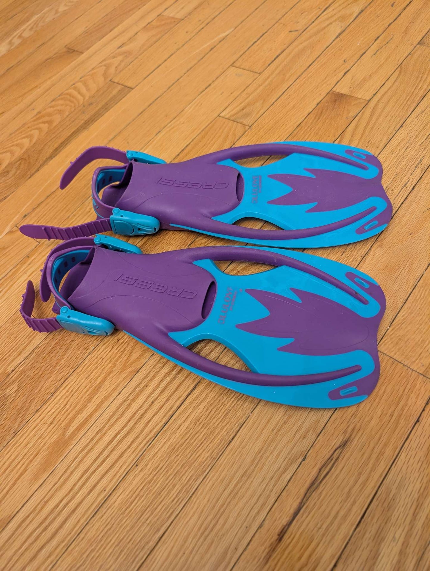 Cressi Snorkeling Fins - Small/Medium (US Kid 9.5-13.5) Purple and Blue