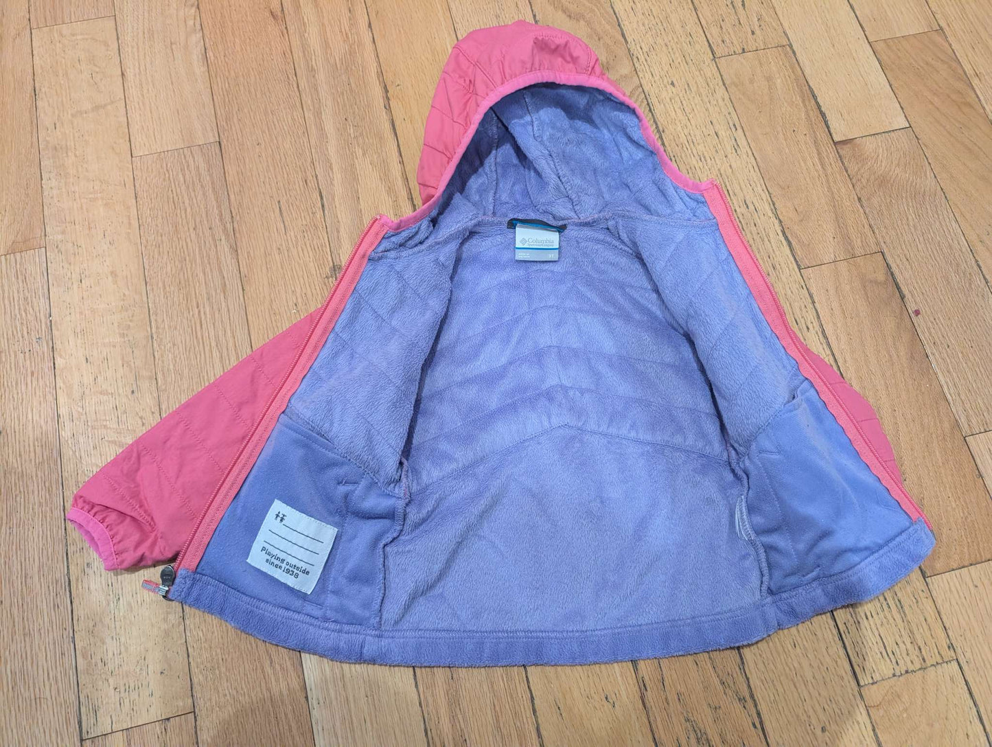 Columbia - Pink + Purple Fleece Jacket, 3T, Kids 3T