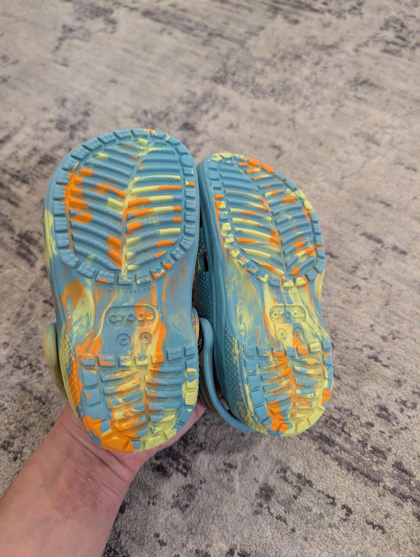 Crocs Kids' Classic Marbled Tie Dye Clog - Size 8. MSRP $55, Shoes 8 (Toddler:2-4yr)