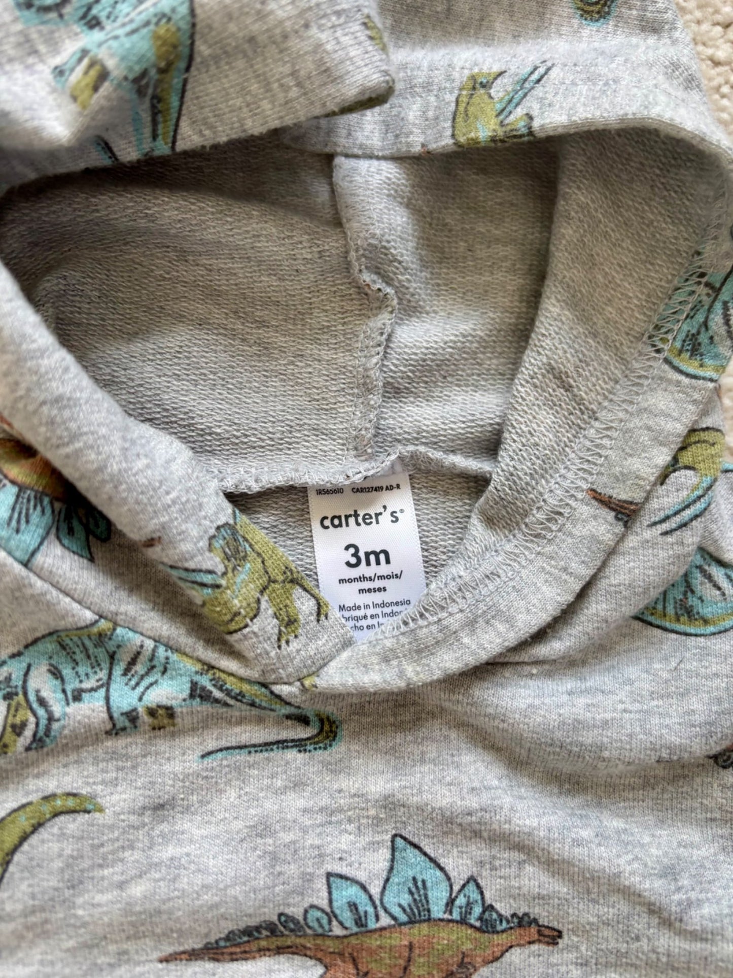 Dino sweatsuit, Carters, 3m, Kids 3 Month (0-3M)