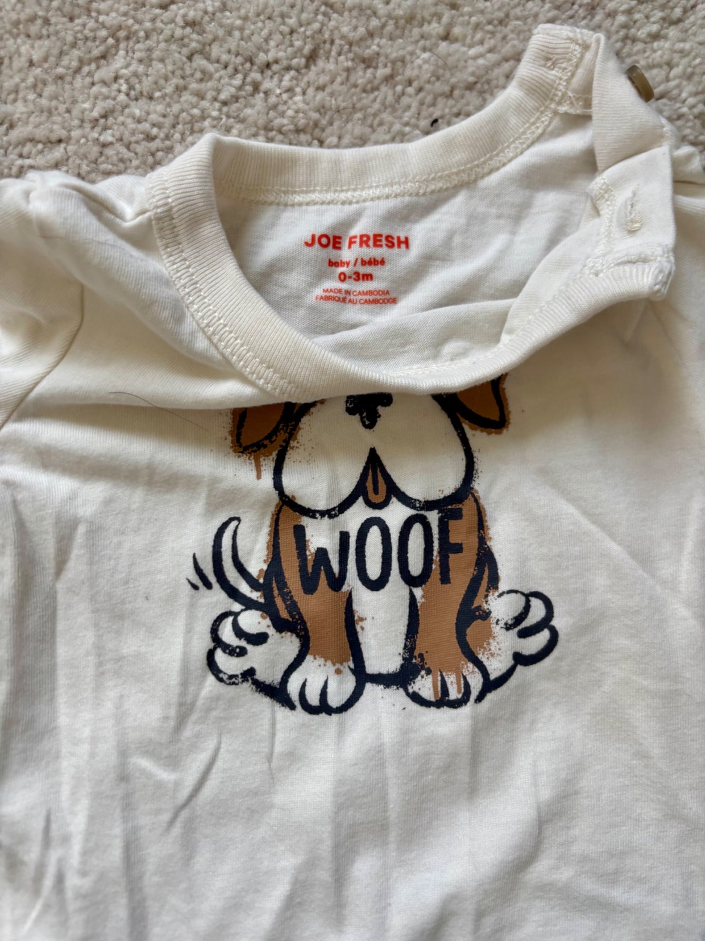 Longsleeve Dog Onesie with Matching Pants, 0-3m, Kids 3 Month (0-3M)