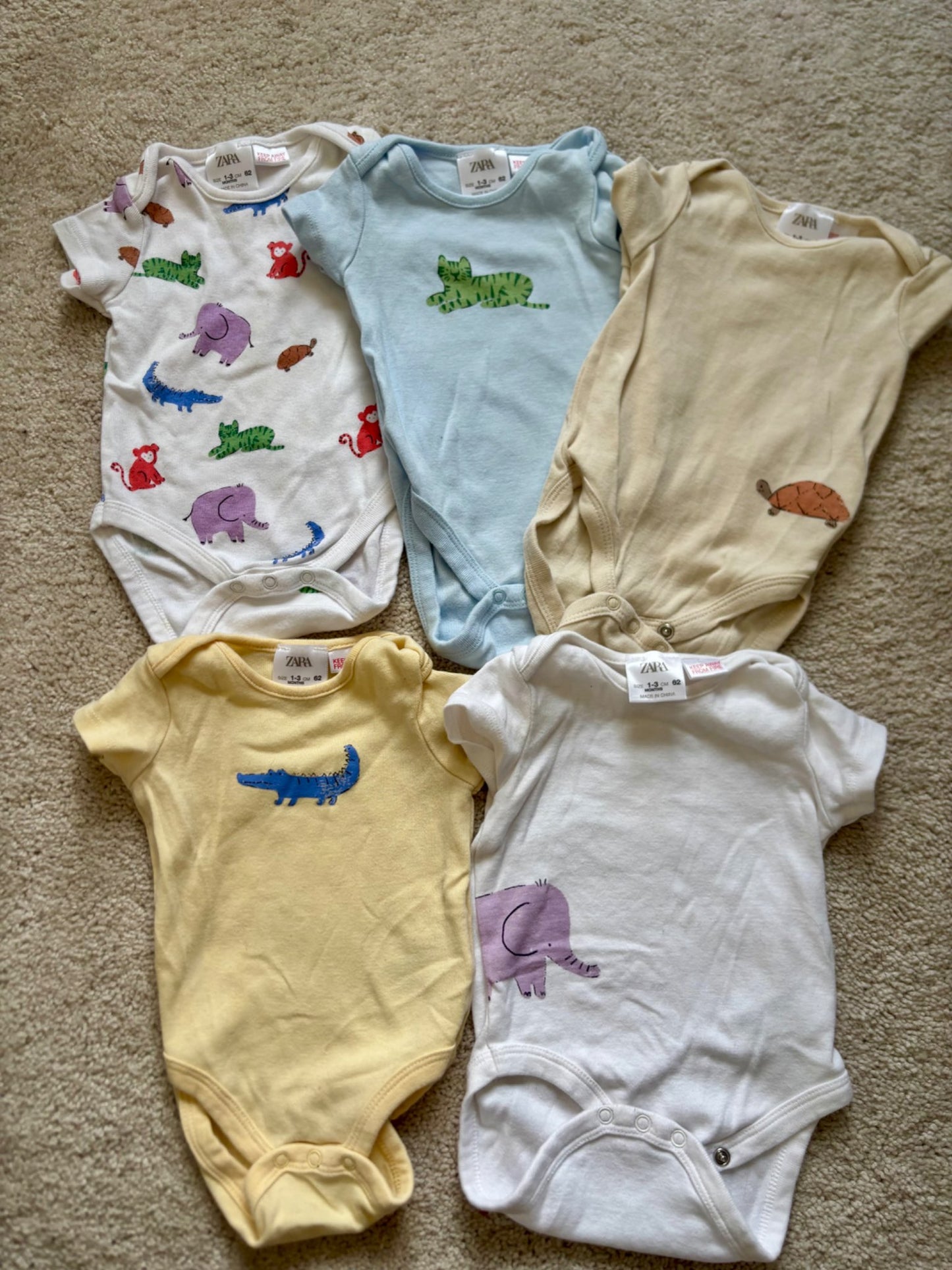 Zara Baby Onesie Bundle, 0-3m, Kids 3 Month (0-3M)