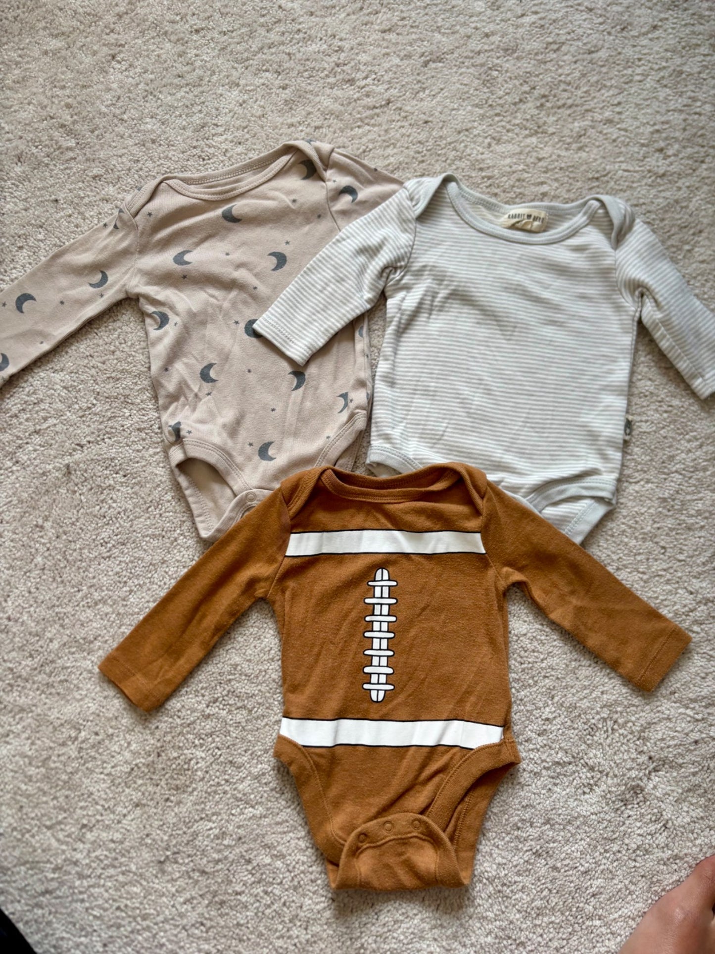 3 Longsleeve Onesies, Bundle, 0-3m, Rabbit Bear, Carters, Kids 3 Month (0-3M)