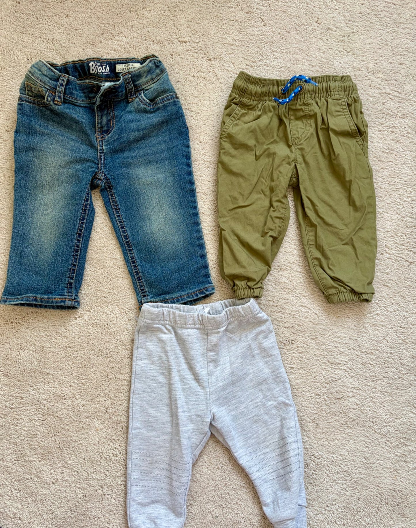 3 pairs Pants, denim, khaki, Disney baby, 9-12m, Kids 12 Month (9-12M)
