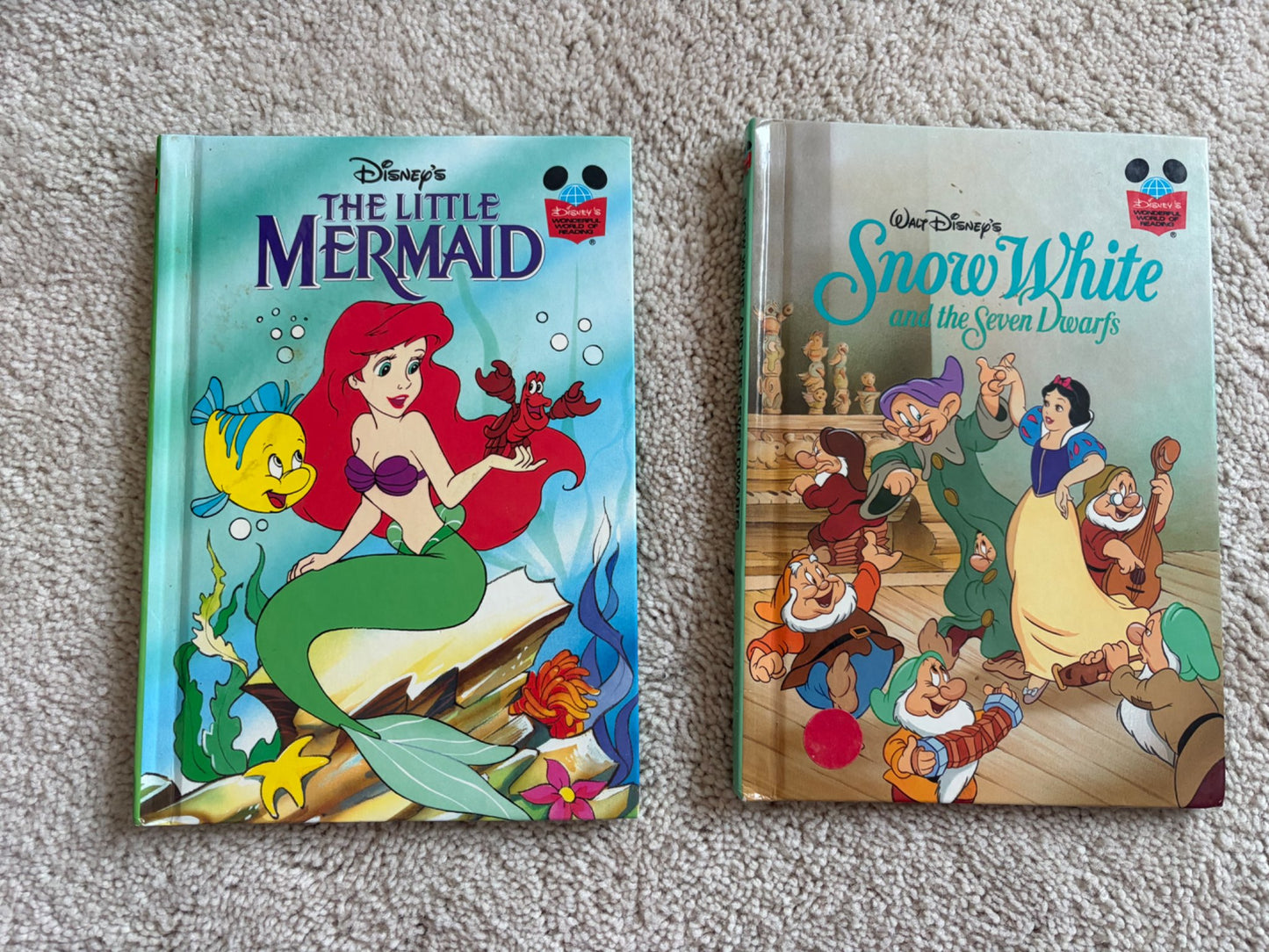 Pair of 2 Disney Books - Hardcover, Little Mermaid + Snow White