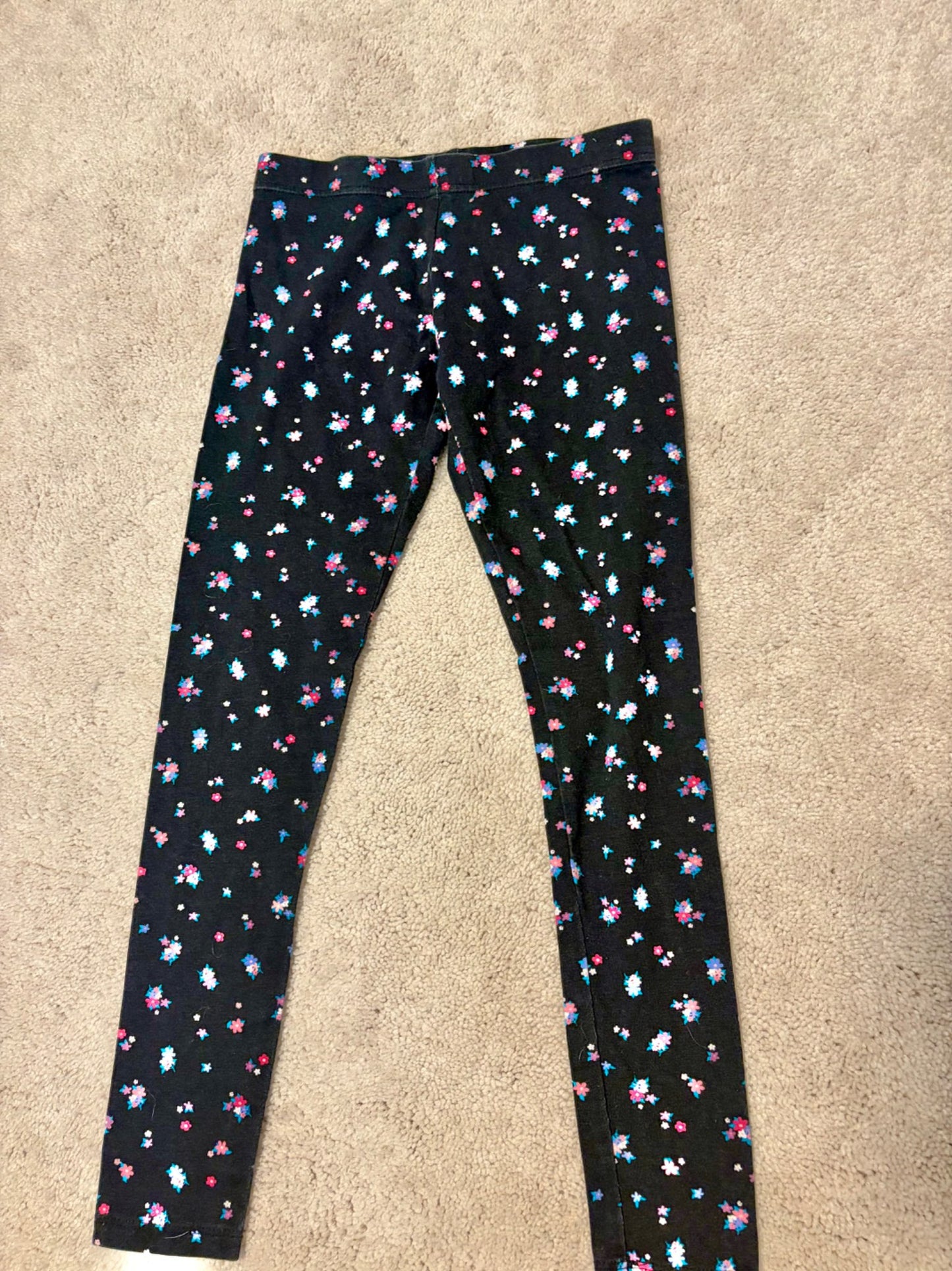 Navy Floral Leggings, Size 7/8, Girls, Kids 7