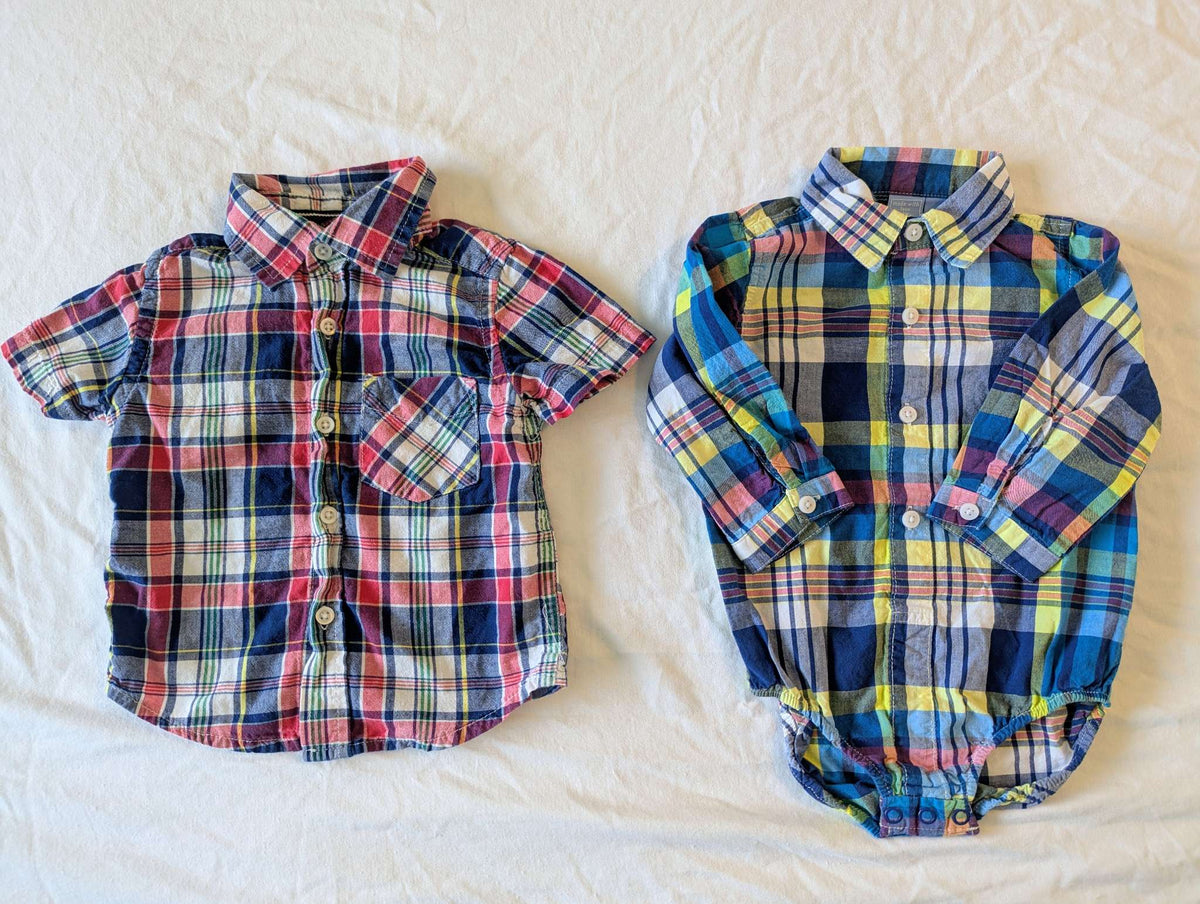 12 Month Children's Place Plaid Shirt Bundle, Kids 12 Month (9-12M)