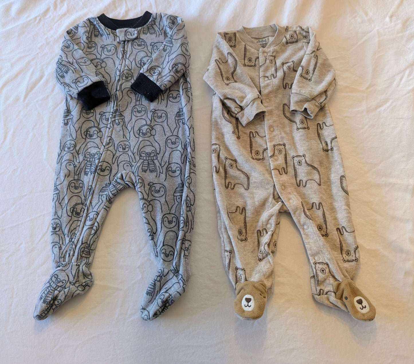 3-6 Month Bear and Penguin Fleece PJ Bundle (Carter's), Kids 6 Month (3-6M)