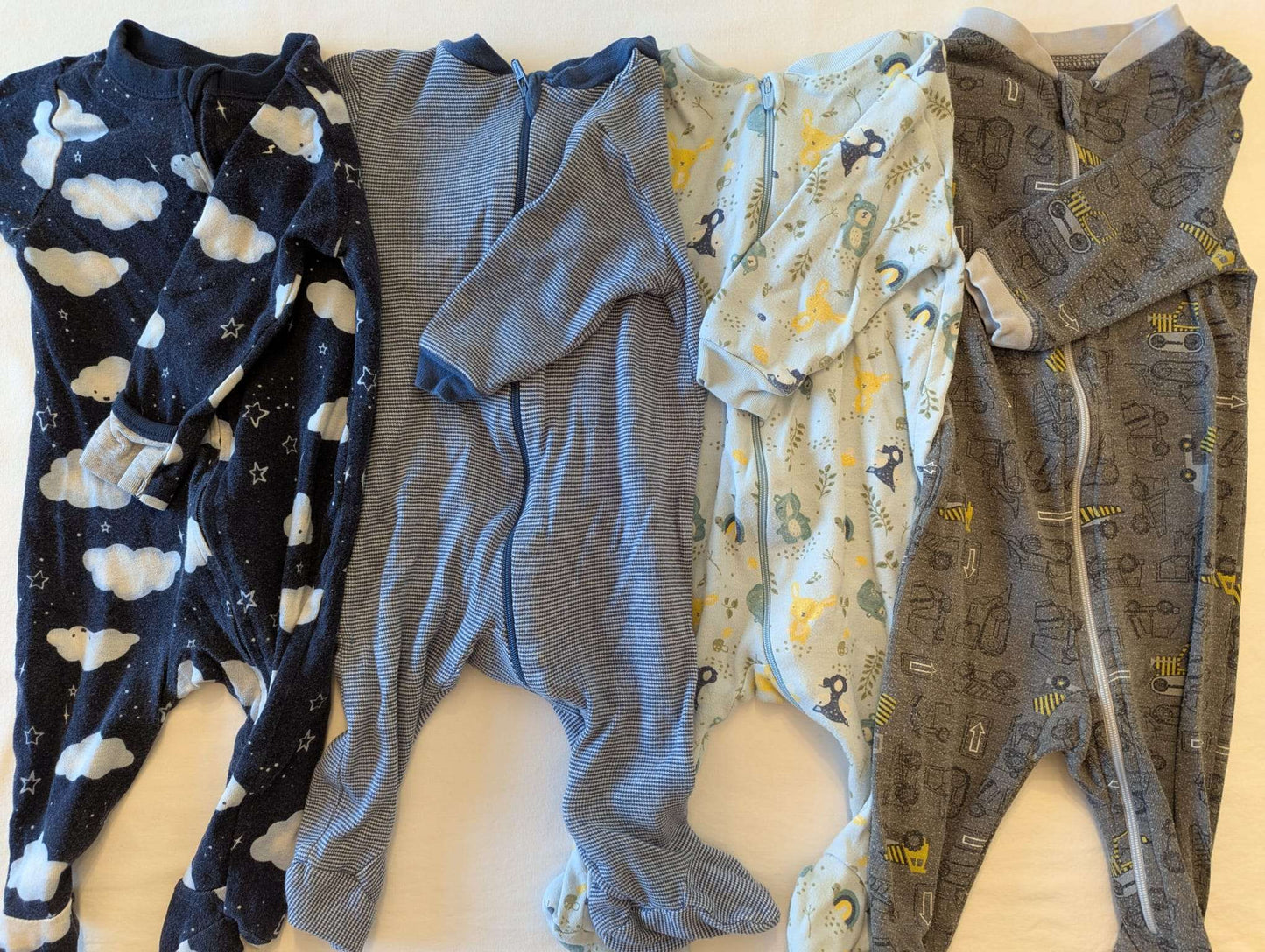 *Mostly* George - One-way Zip PJ Bundle (4 pcs), Kids 6 Month (3-6M)