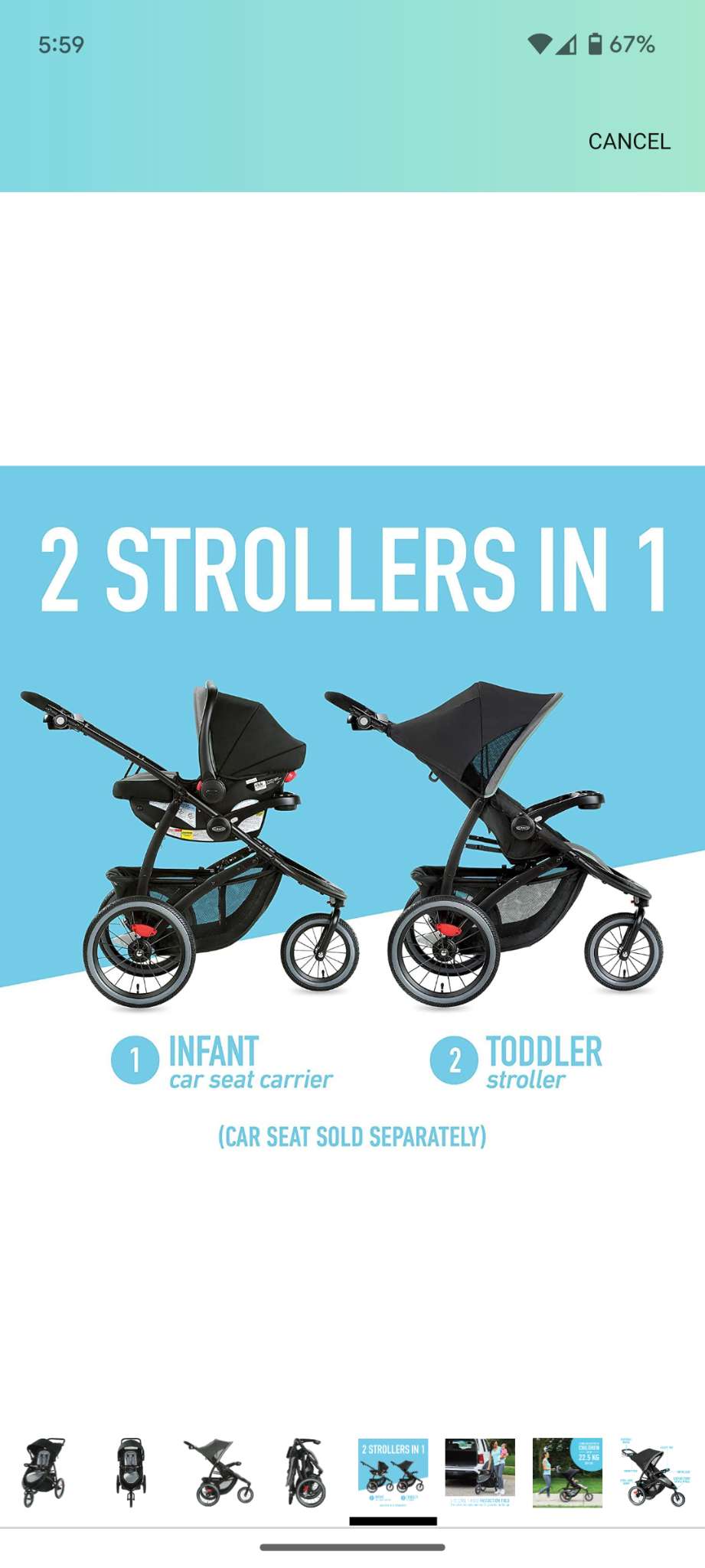 New in Box! - Graco FastAction Jogger LX Stroller – Drive: MSRP $449.97 CAD