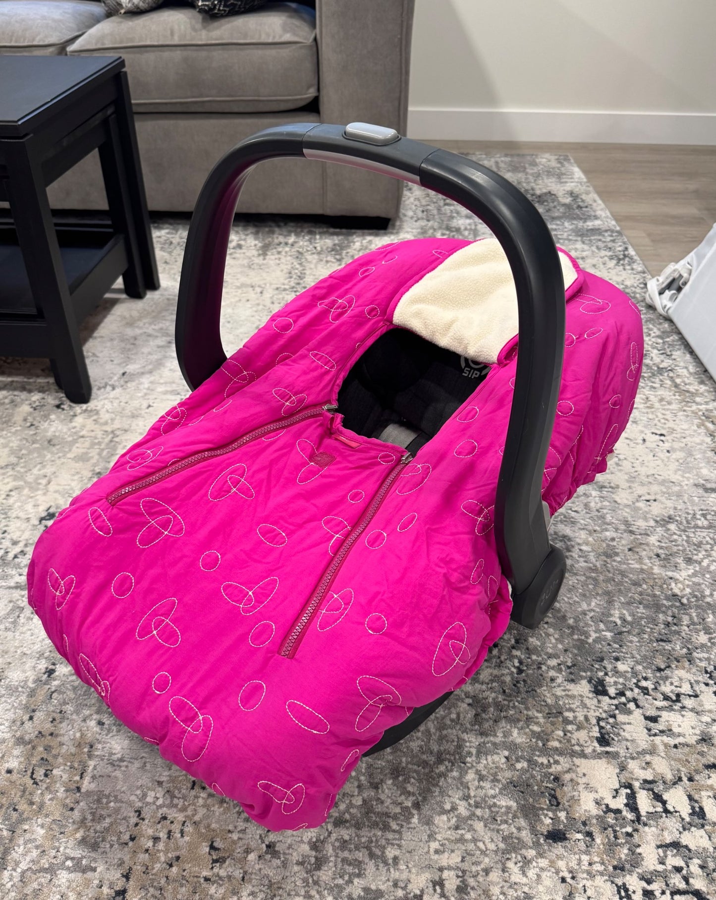 Infant car seat cover, pink