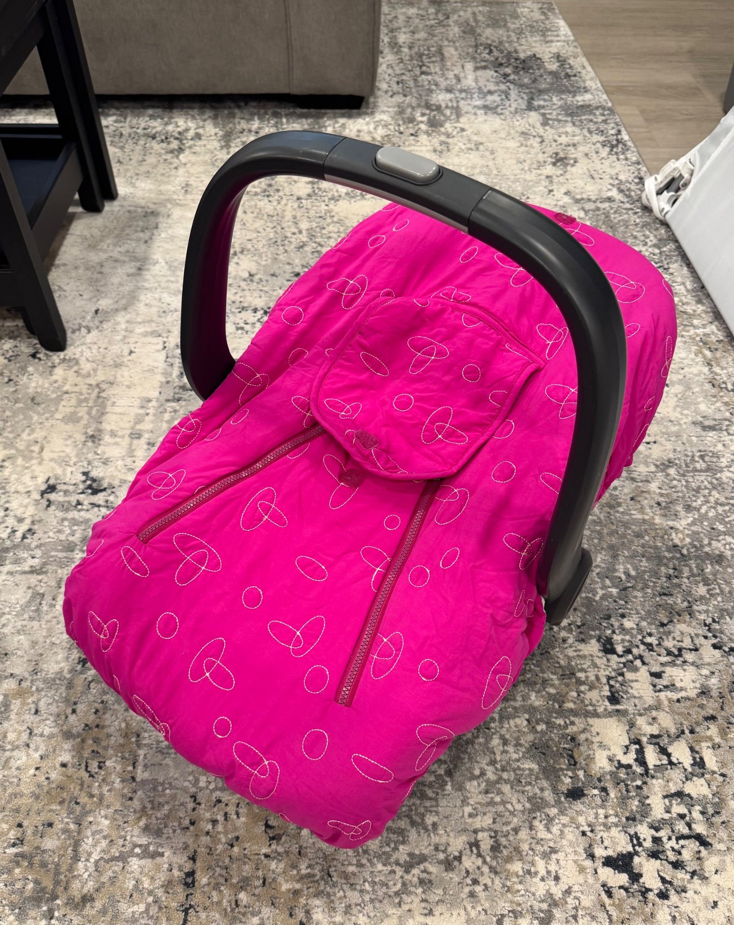 Infant car seat cover, pink