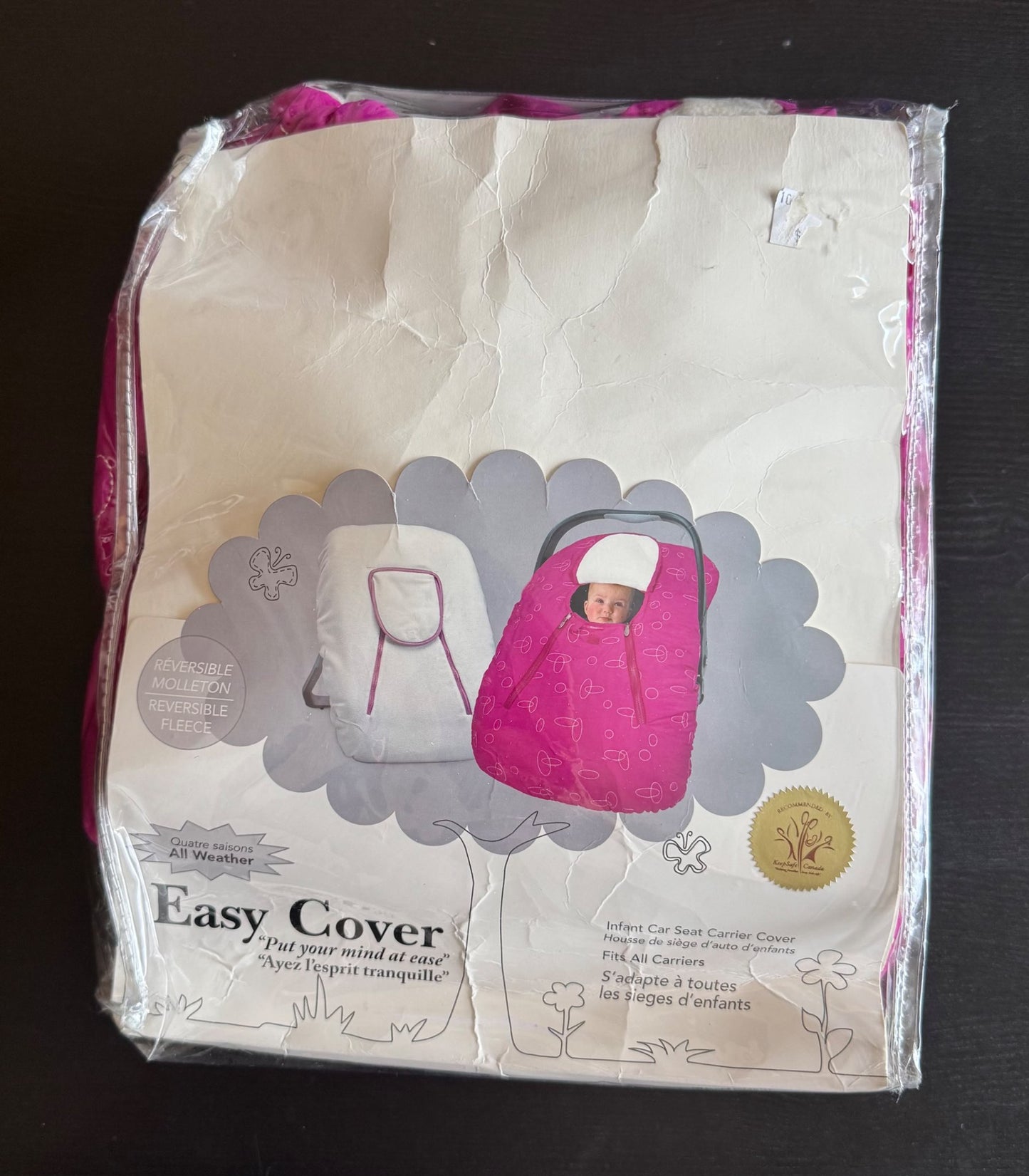 Infant car seat cover, pink