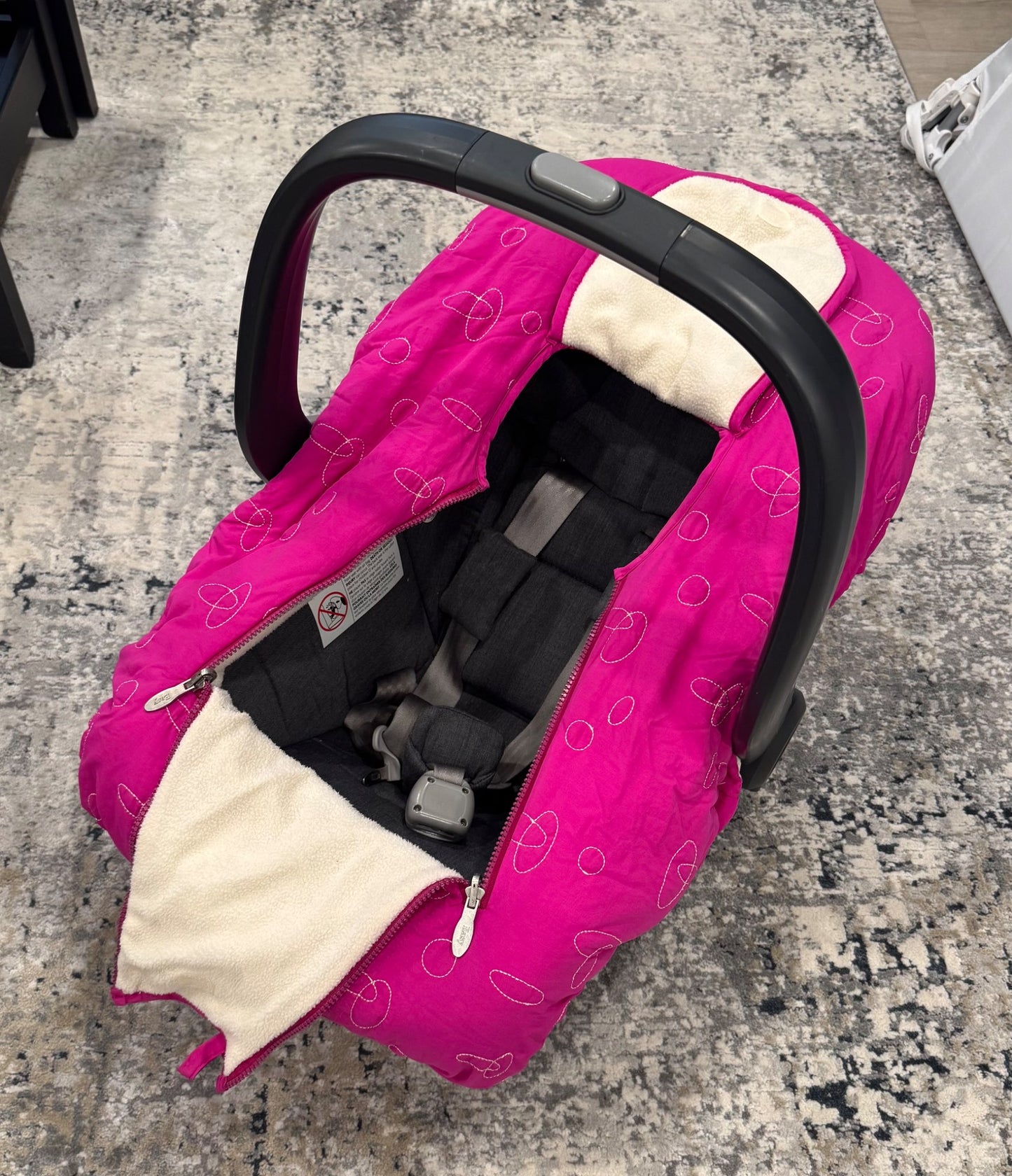Infant car seat cover, pink