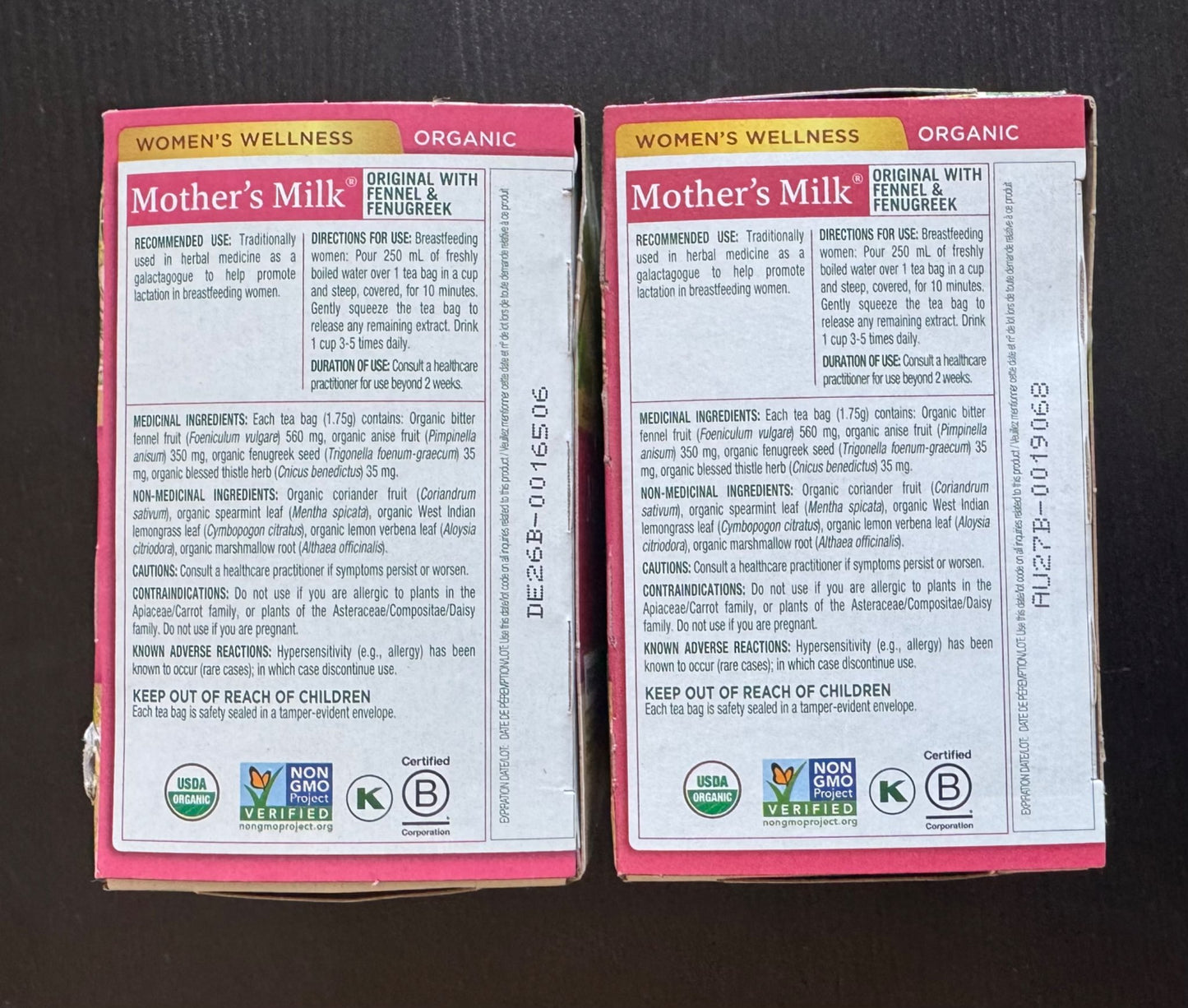 Mother’s Milk organic lactation tea