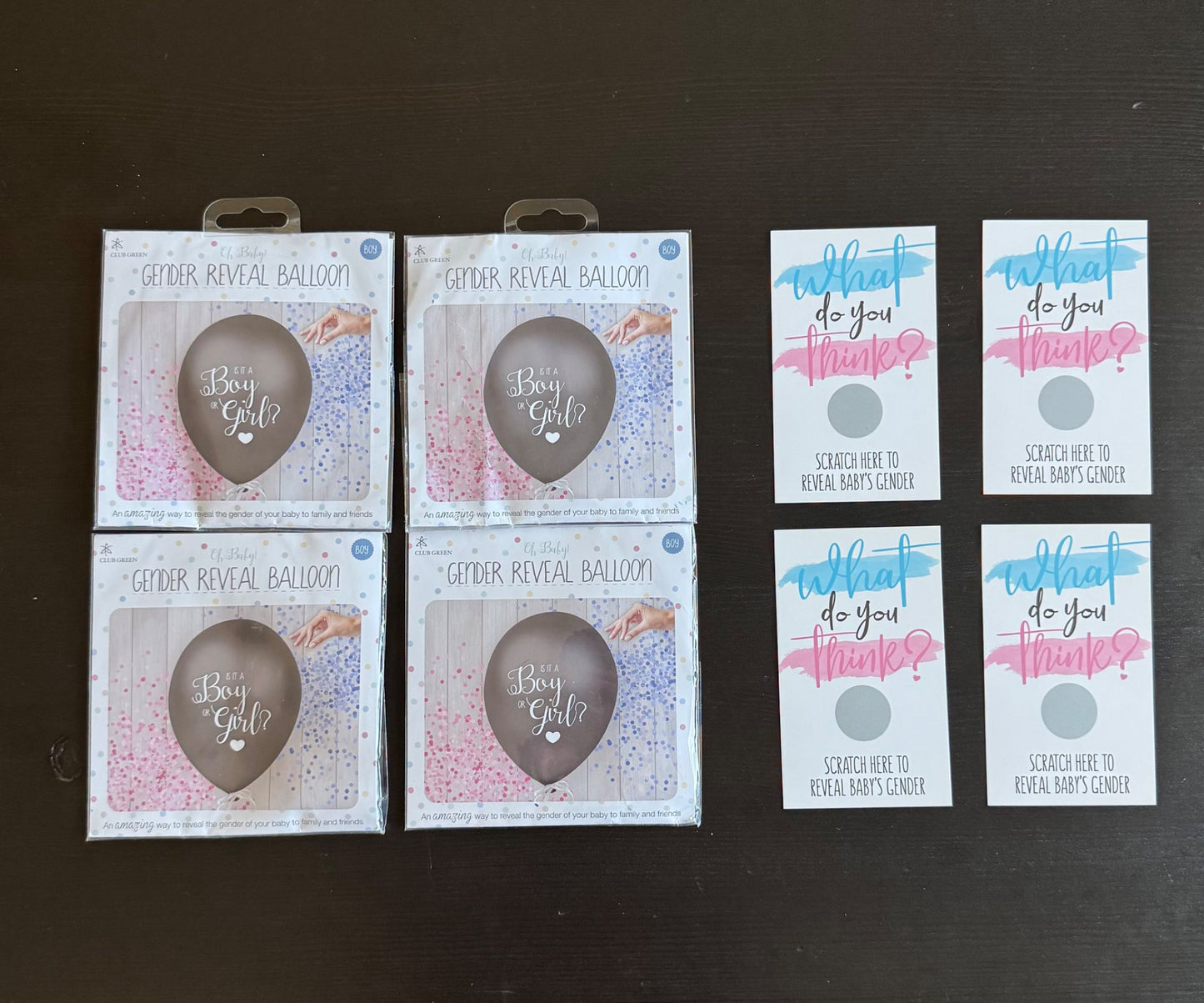 Baby boy gender reveal supplies