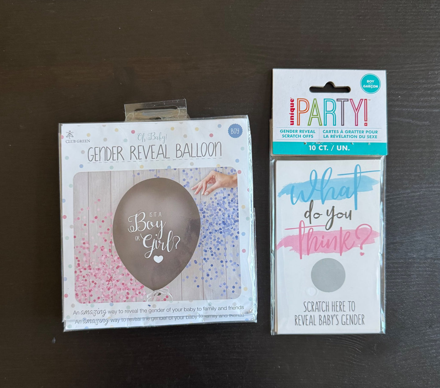 Baby boy gender reveal supplies