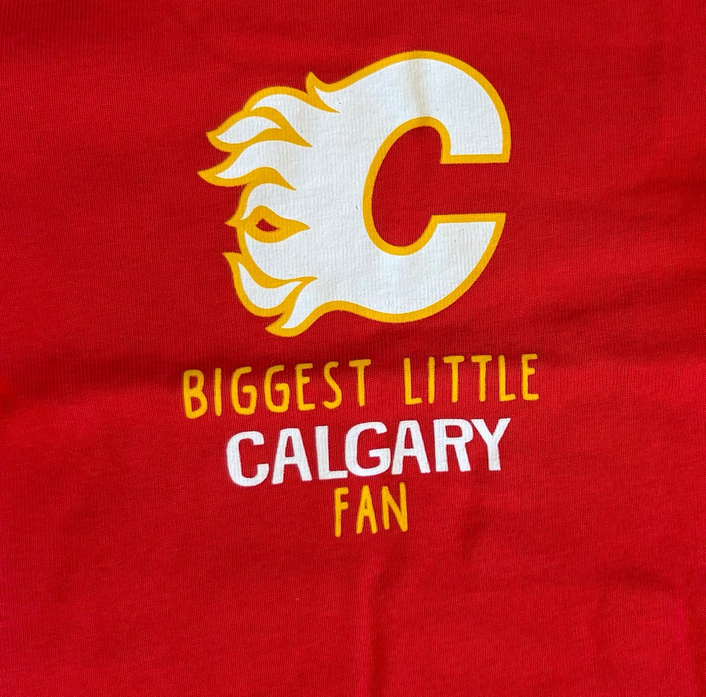 NHL Calgary Flames "Biggest Little Calgary Fan" 18 Month Unisex Baby Long Sleeved Onesie *BNWT* (Purchase Price: $26) , Kids 18 Month (12-18M)