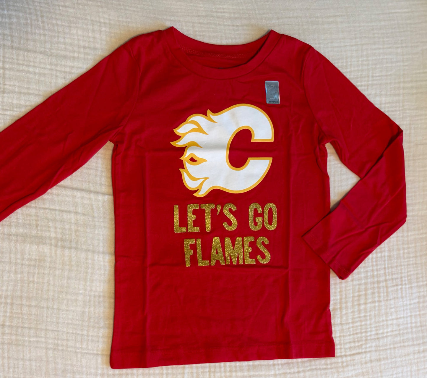 NHL Calgary Flames 4T Unisex Toddler Long Sleeved T-Shirt *BNWT* (Purchase Price: $26) , Kids 4/4T