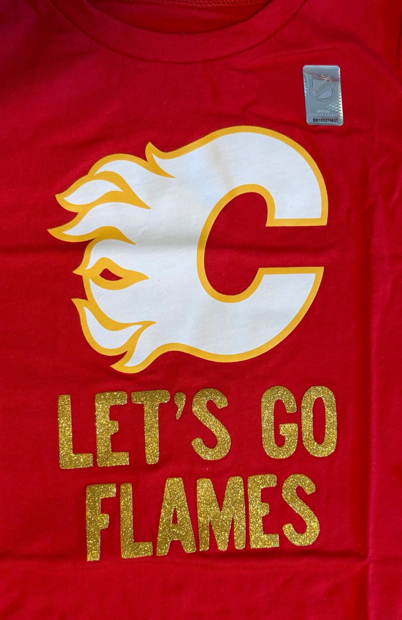 NHL Calgary Flames 4T Unisex Toddler Long Sleeved T-Shirt *BNWT* (Purchase Price: $26) , Kids 4/4T