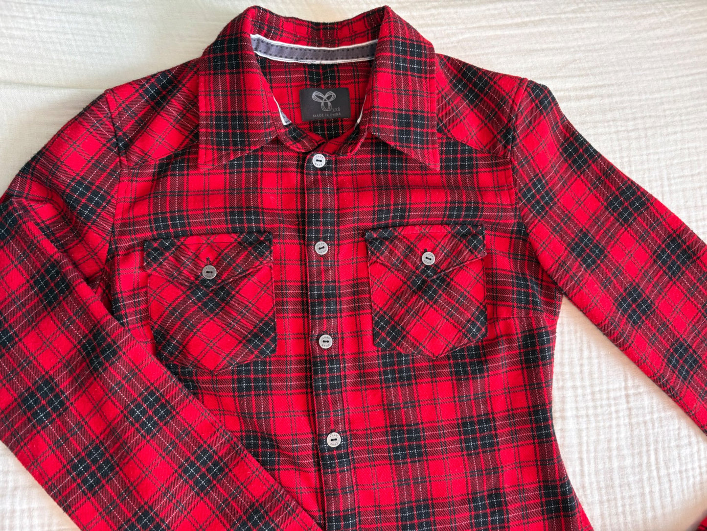 Aritzia TNA Pre-Teen/Teen Girl Long Sleeved Button-up Plaid Shirt Size XXS, Kids 16