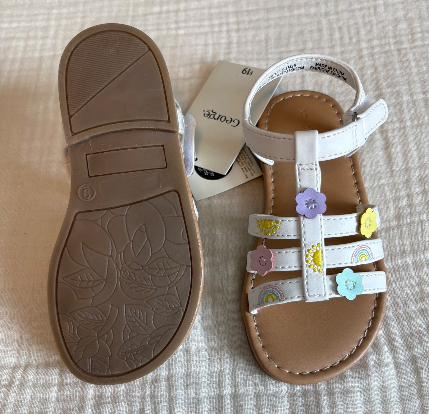 Toddler Girls Size 9 White Summer Sandals *NWT* (Purchase Price: $19) , Shoes 9 (Toddler:2-4yr)