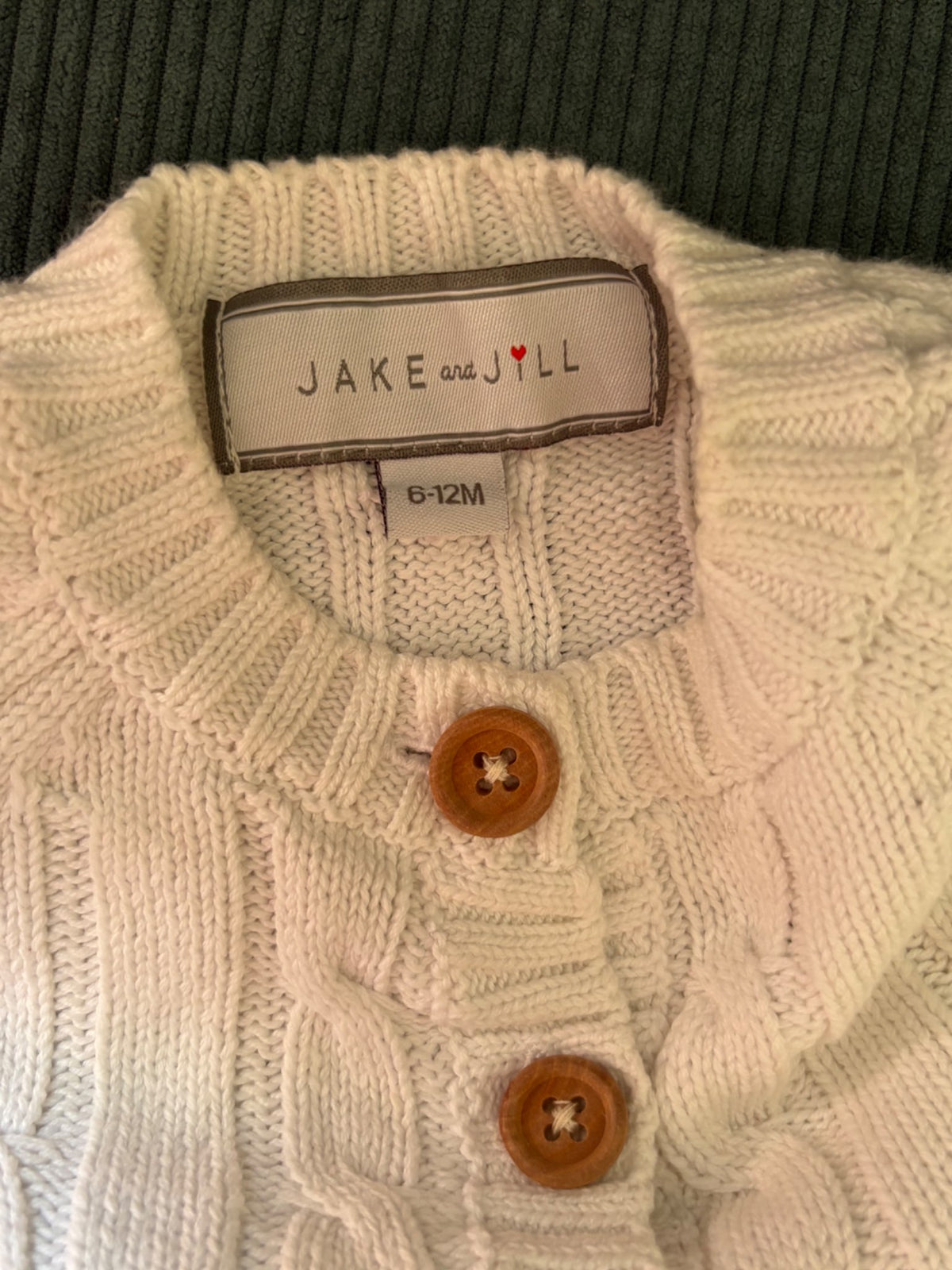 Jake and Jill (Canadian Boutique Line) 6-12 Months Unisex Baby Cable Knit Button-up Sweater and Hat , Kids 9 Month (6-9M)