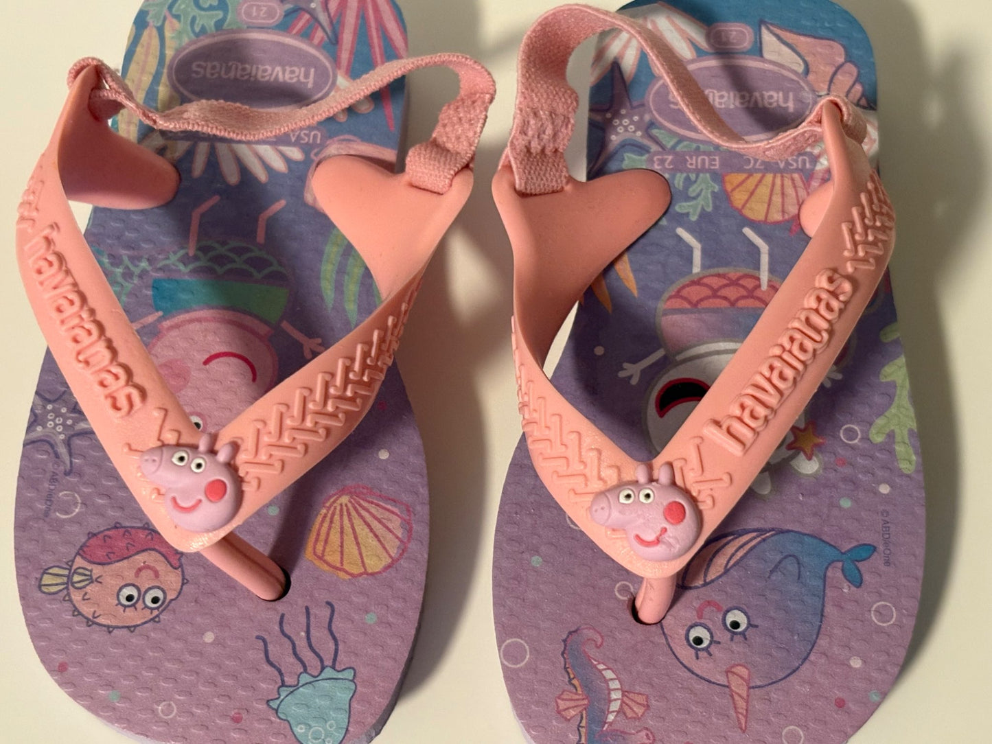Havaianas Peppa Pig Baby/Toddler Size 7 Sandals *BNWOT* ($30 US Purchase Price) , Shoes 7 (Walkers:12-24 mth)