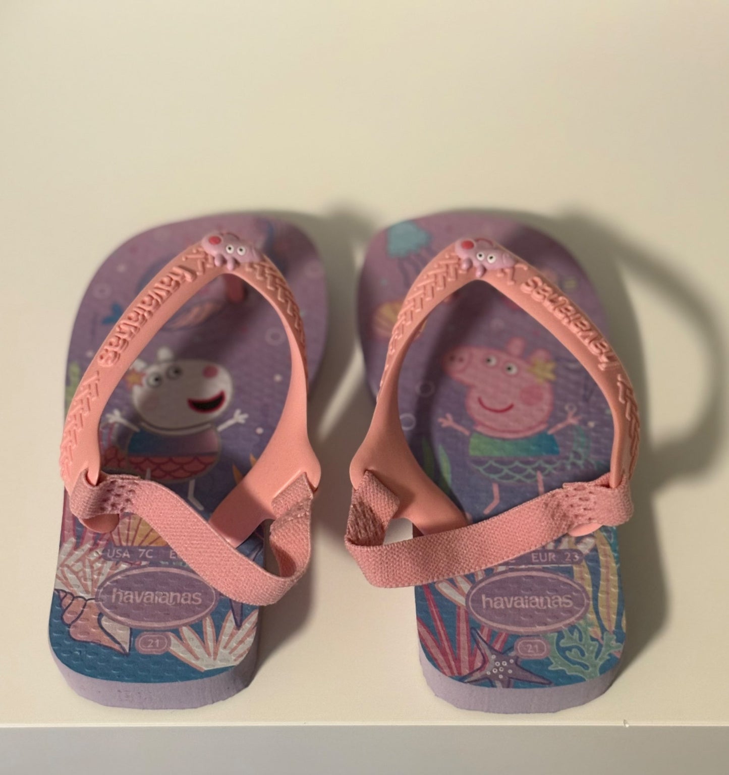 Havaianas Peppa Pig Baby/Toddler Size 7 Sandals *BNWOT* ($30 US Purchase Price) , Shoes 7 (Walkers:12-24 mth)