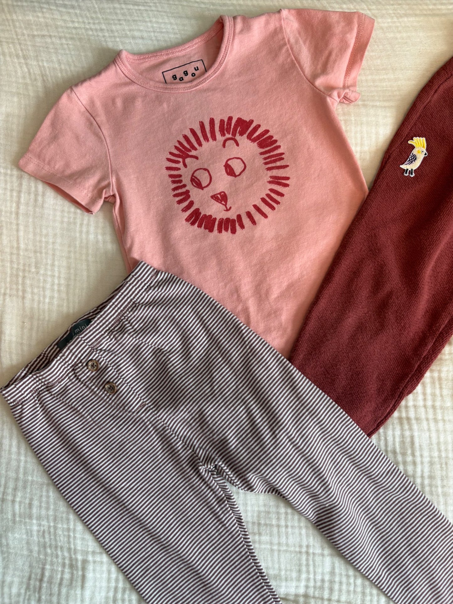 2T Toddler Girls Brown & Pink Bundle (Gagou Tagou, George, Souris Mini) , Kids 2T