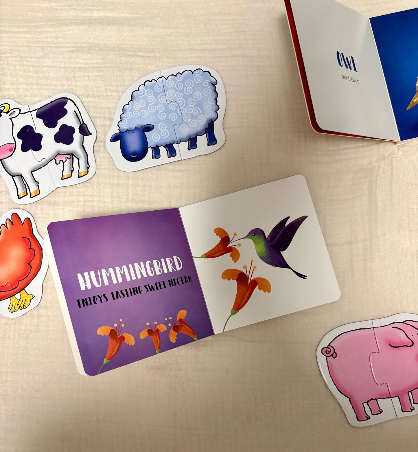 Animal Learning Library Books and Puzzle Set