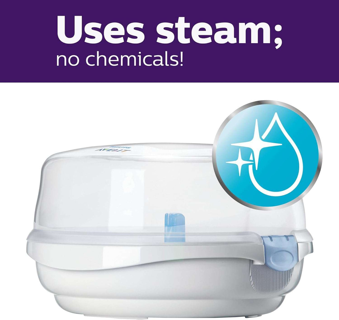 Philips AVENT Microwave Steam Sterilizer for Baby Bottles, Pacifiers, Cups and More - RETAIL: 45$