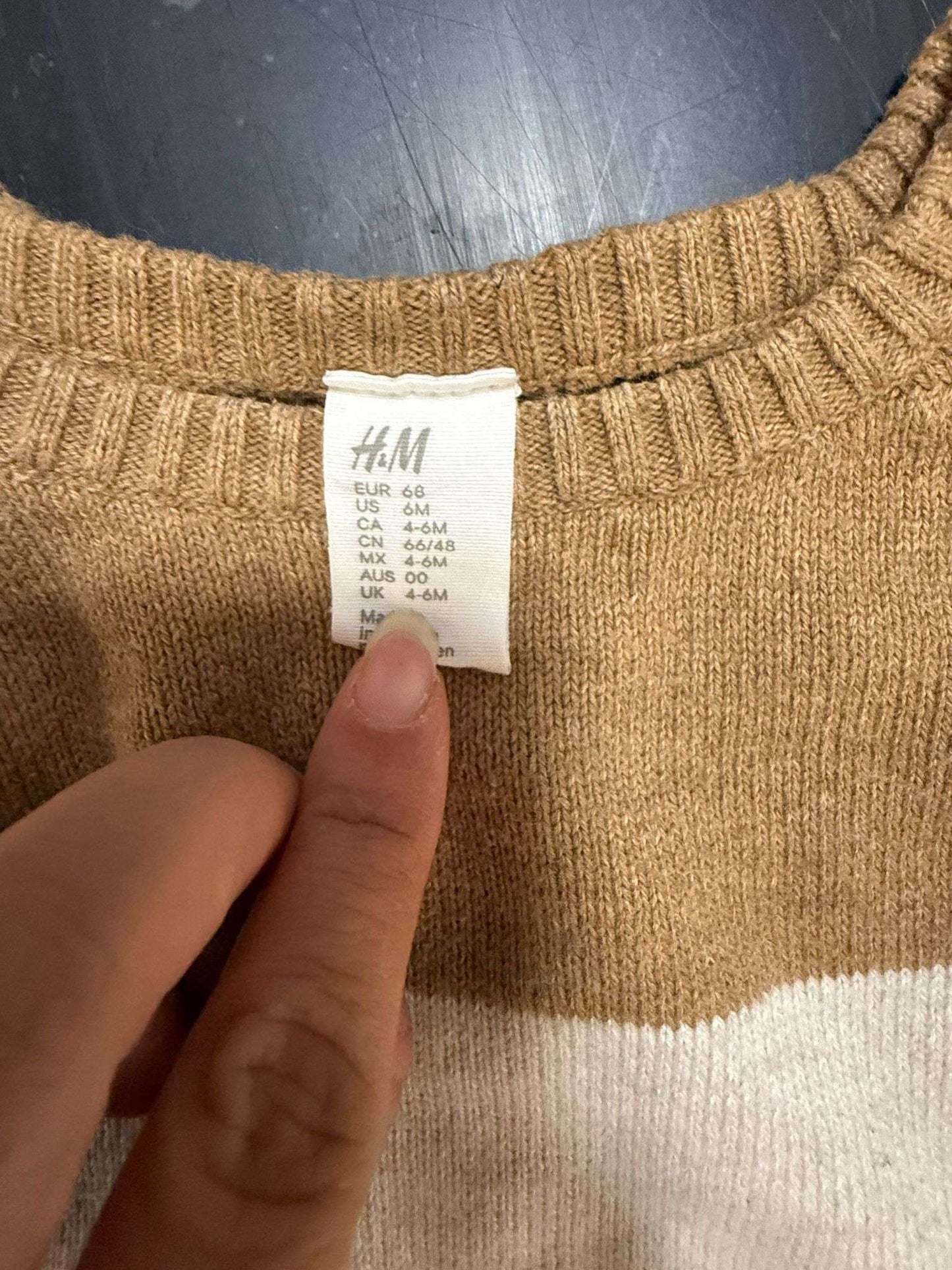 BUNDLE: H&M 3-6 Months Sweater & Plaid Shirt, Kids 6 Month (3-6M)